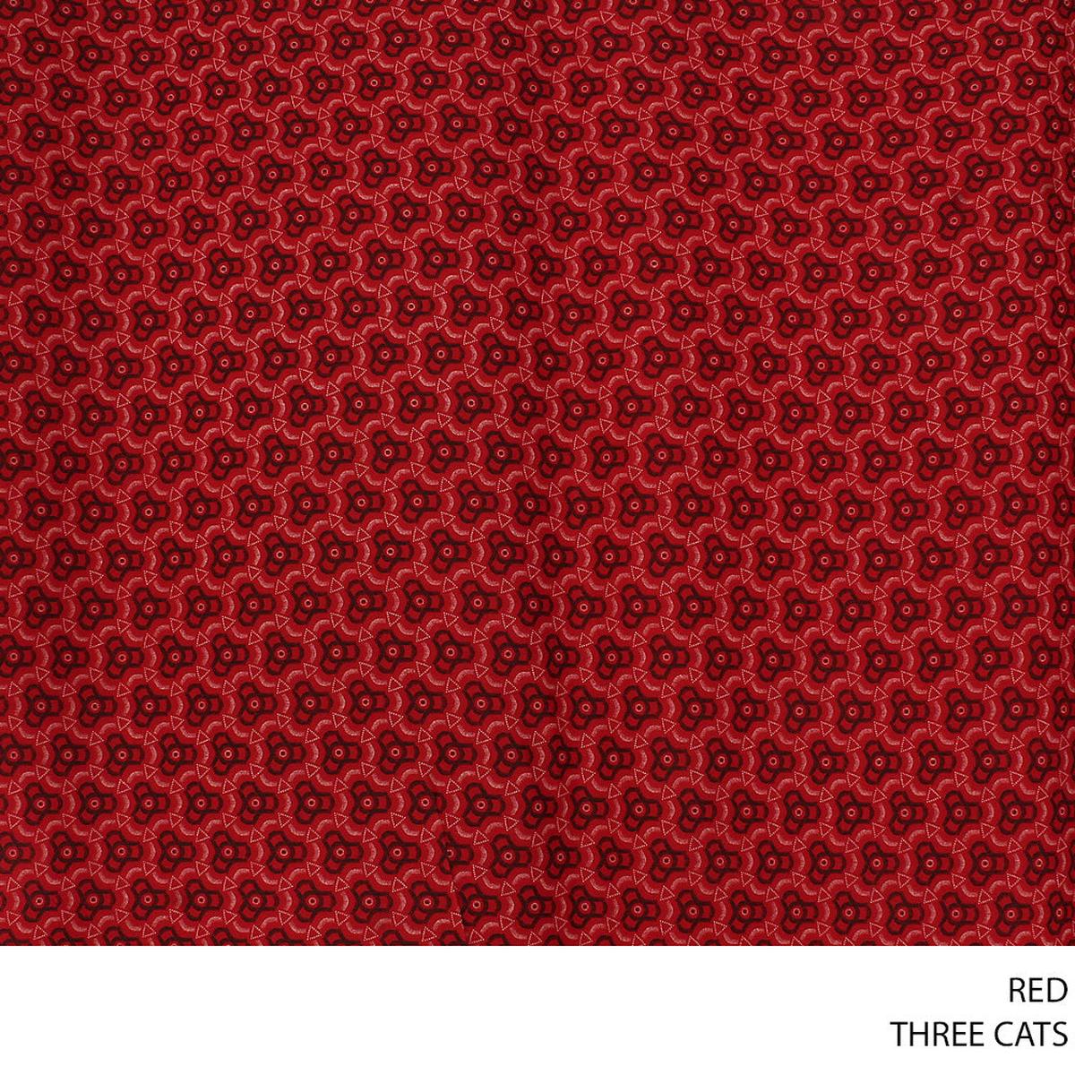 THREE CATS FANCY FABRIC RED ROLL ROLL 015