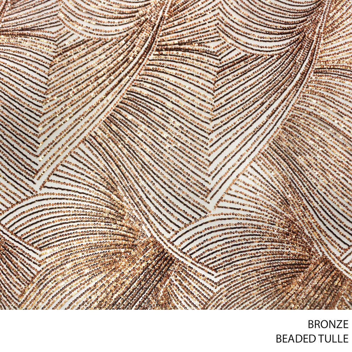 TULLE BEADED 25906 D#17 BRONZE ROLL ROLL 001