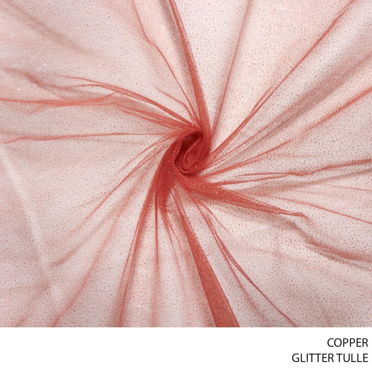 TULLE GLITTER 150CM COPPER ROLL ROLL 001