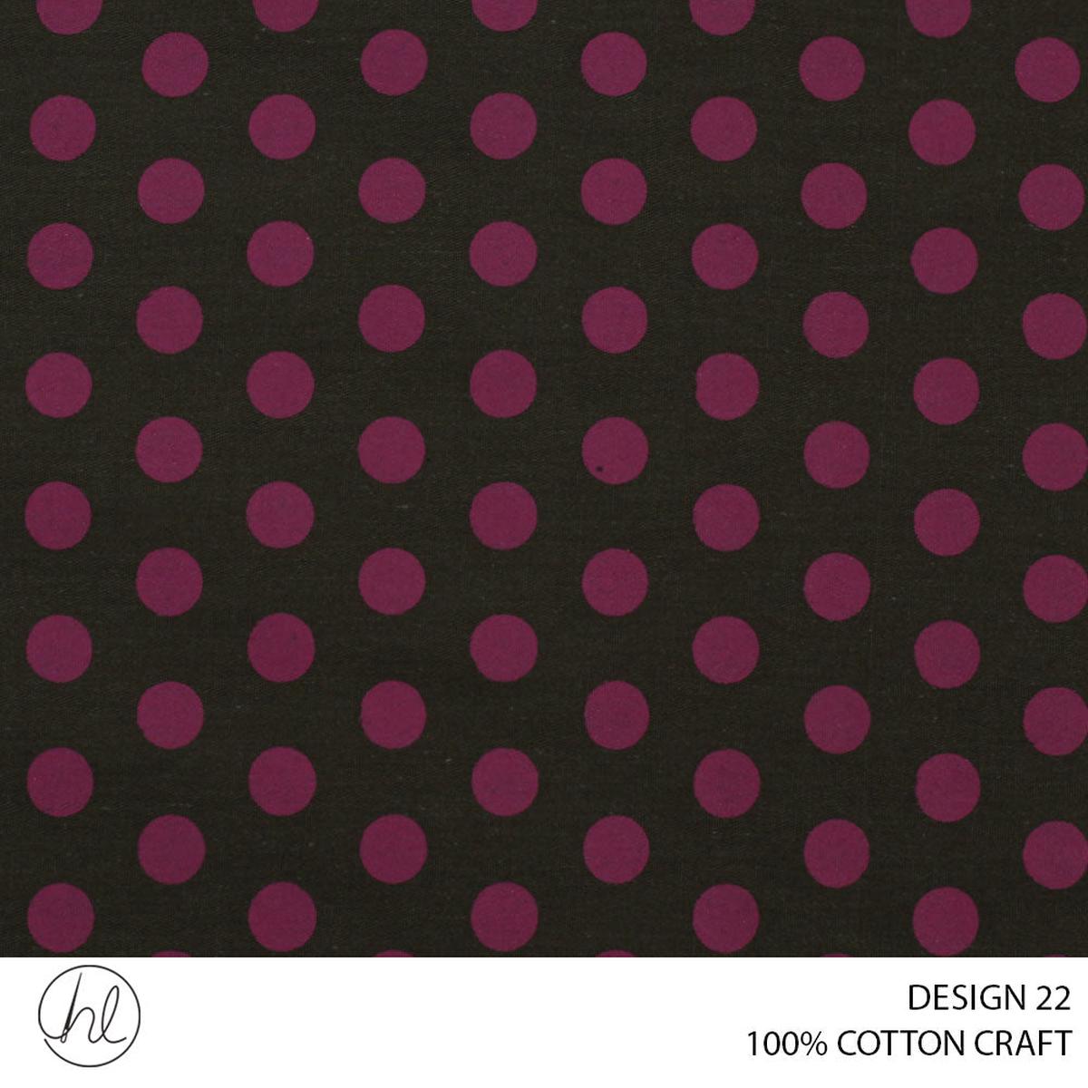 100% COTTON CRAFTS DESIGN 22 150CM WIDE PER M