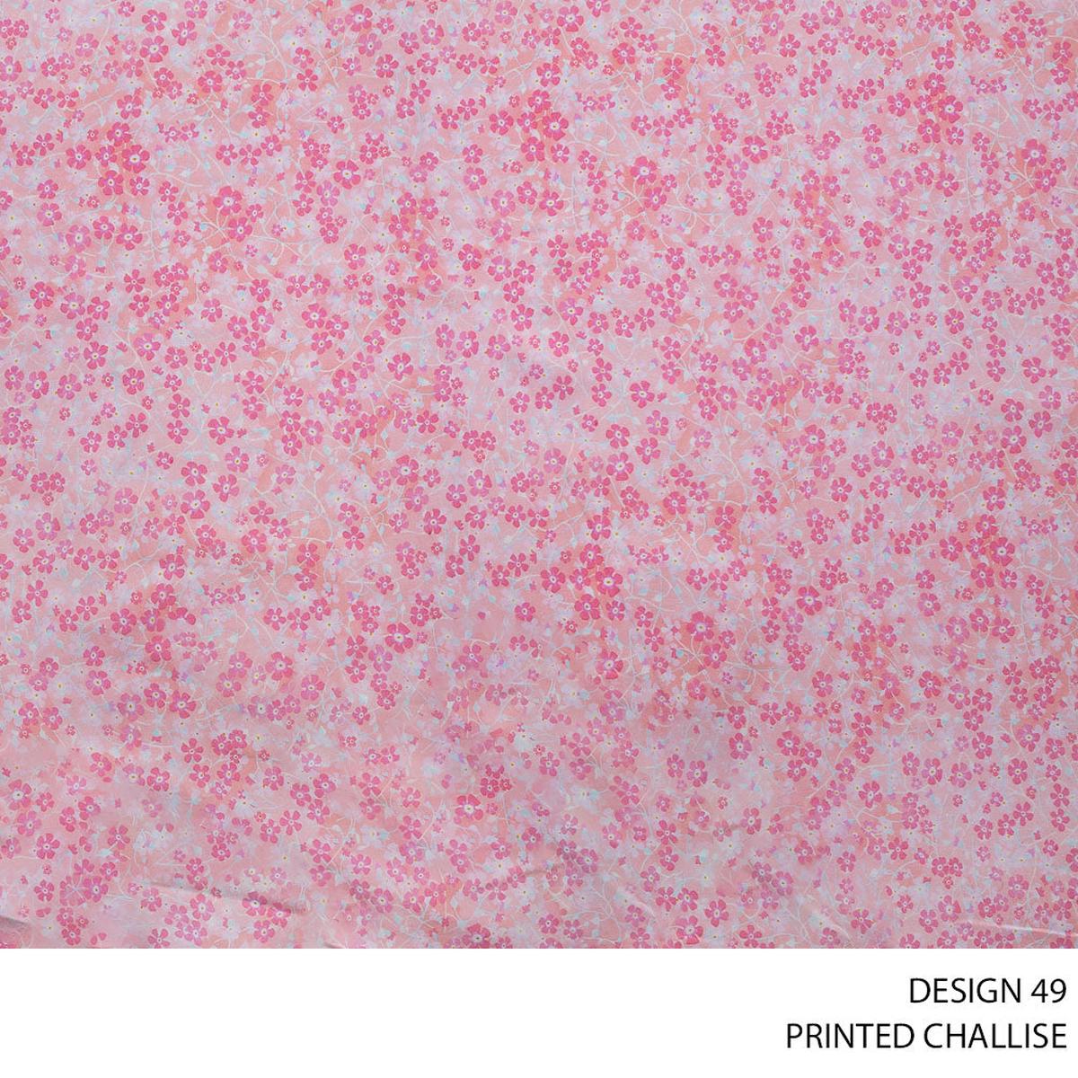 CHALLIS PRINTED FABRIC 150CM SWEET/PINK ROLL ROLL 003