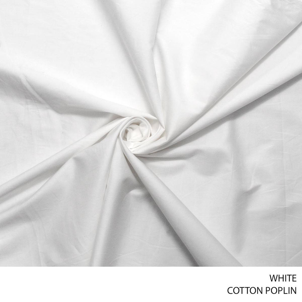 COTTON POPLIN FABRIC 150CM WHITE ROLL 001 1