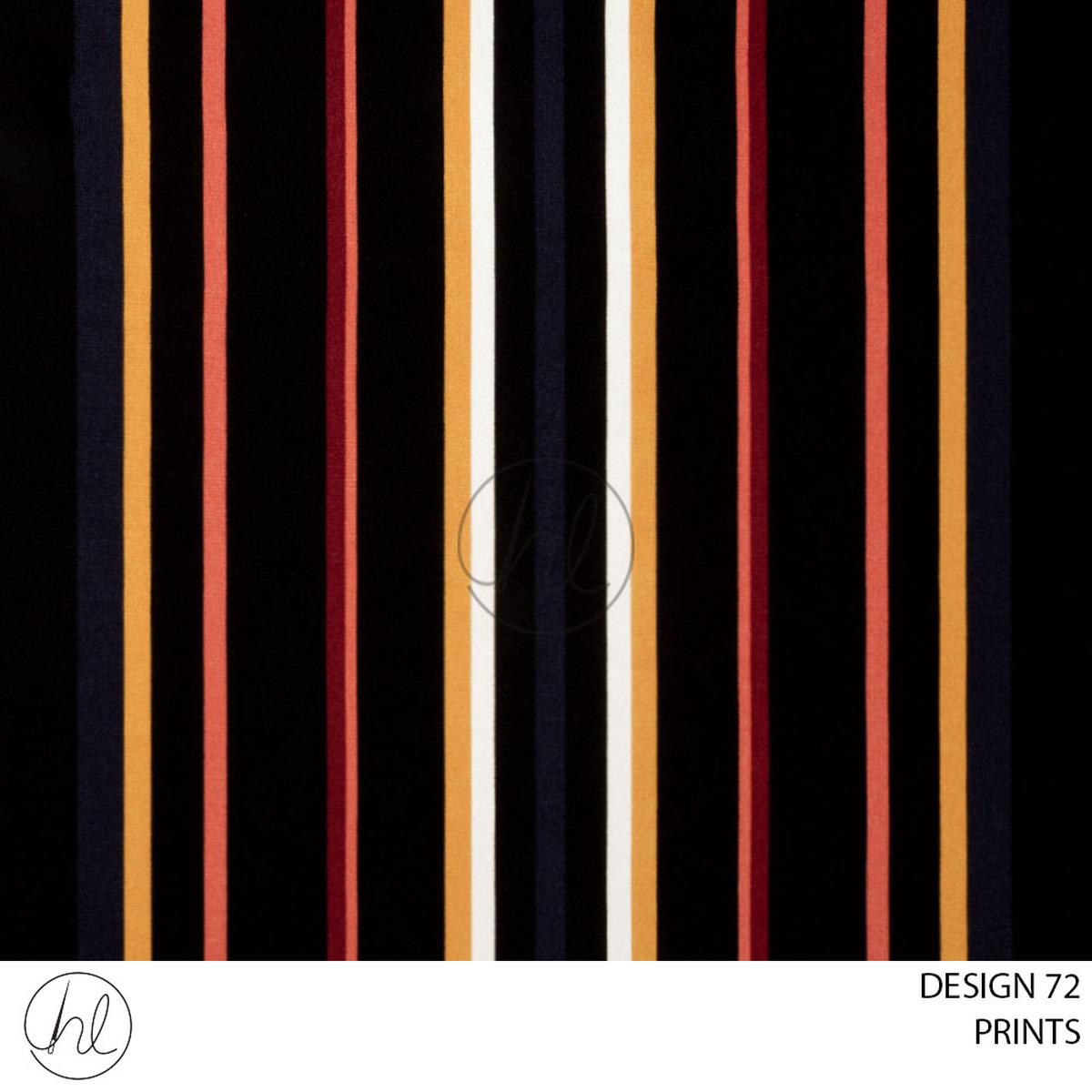 PRINTS 51 PER M BLACK DESIGN 72 150CM WIDE