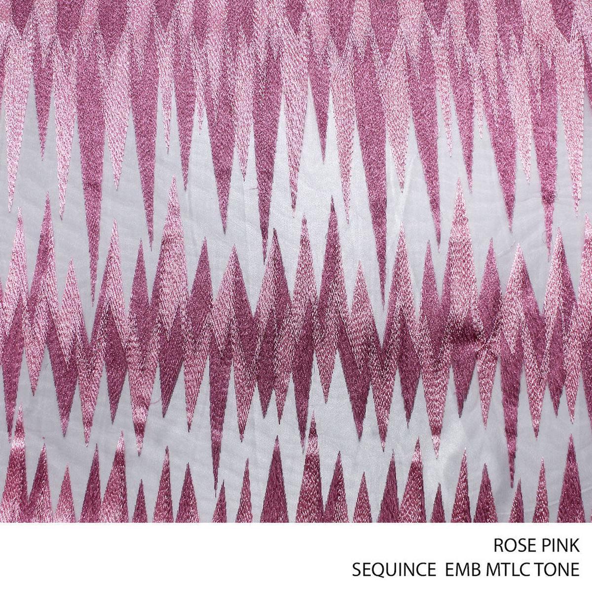 SEQUINCE EMB MTLC 2 TONE FABRIC ROSE PINK