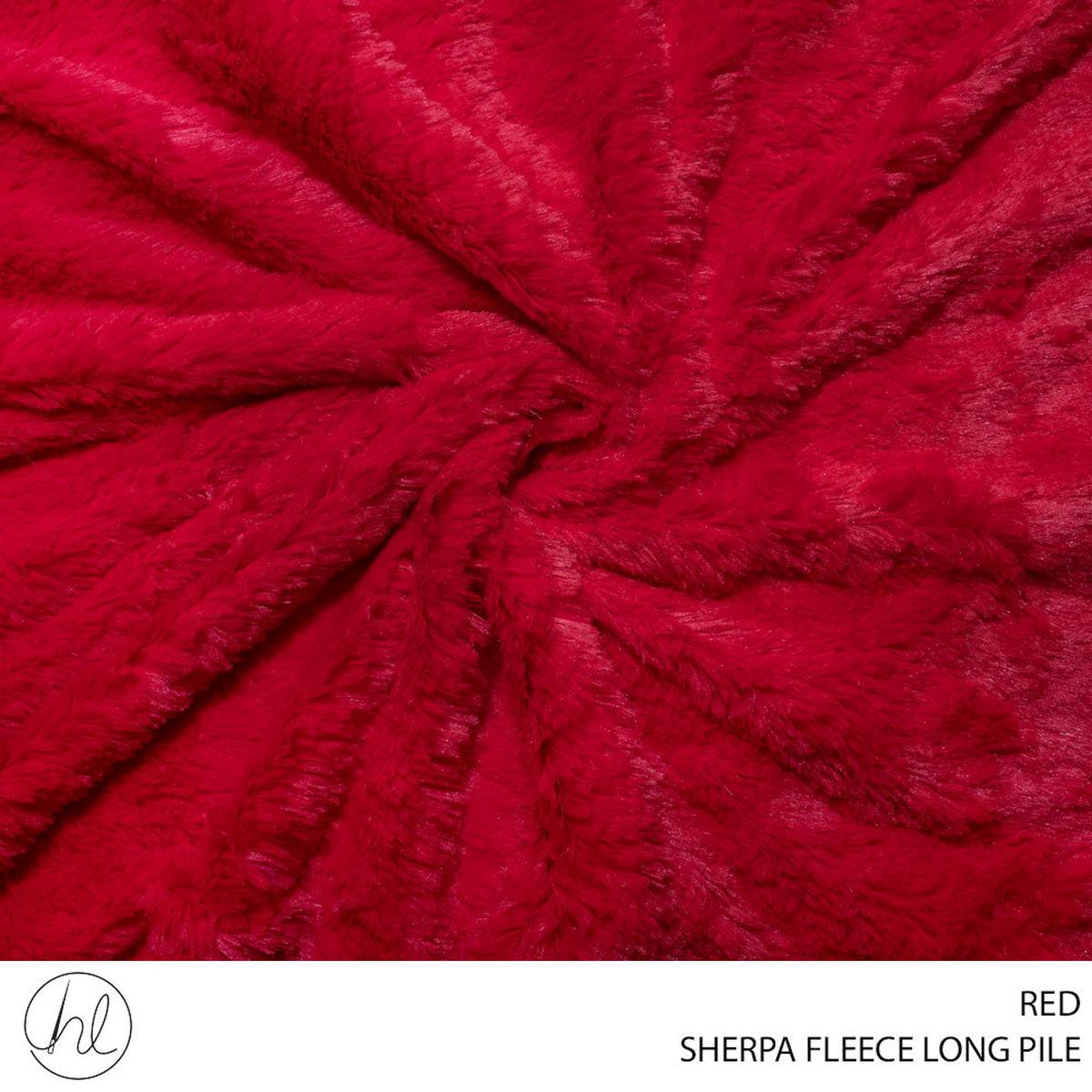 SHERPA FLEECE LONG PILE FABRIC RED ROLL ROLL 001