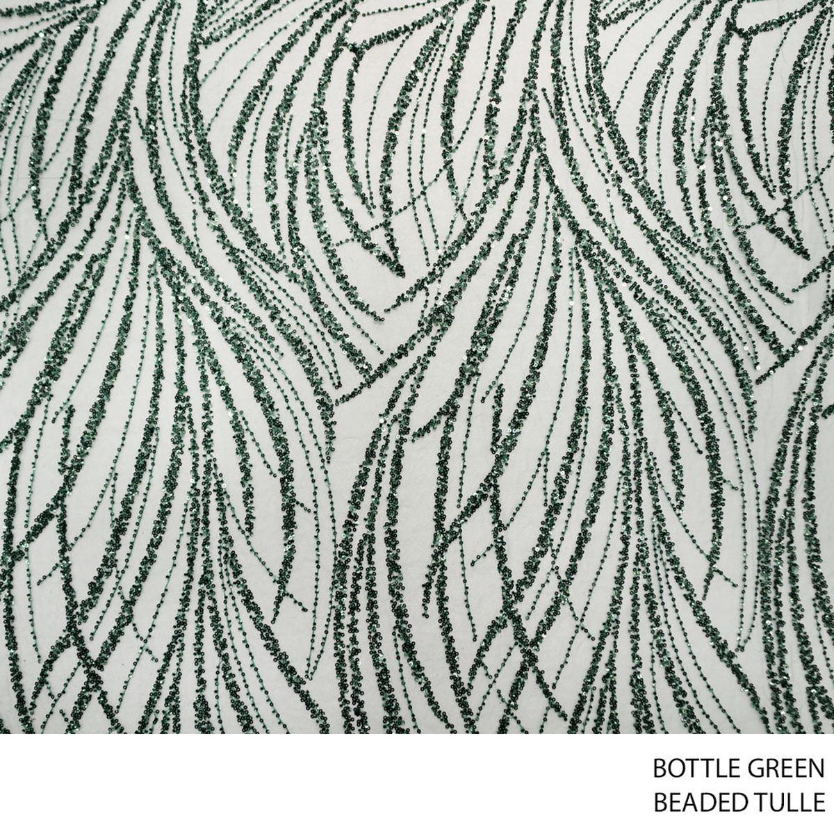 TULLE BEADED 25901/2 D#12 BOTTLE GREEN ROLL ROLL 001