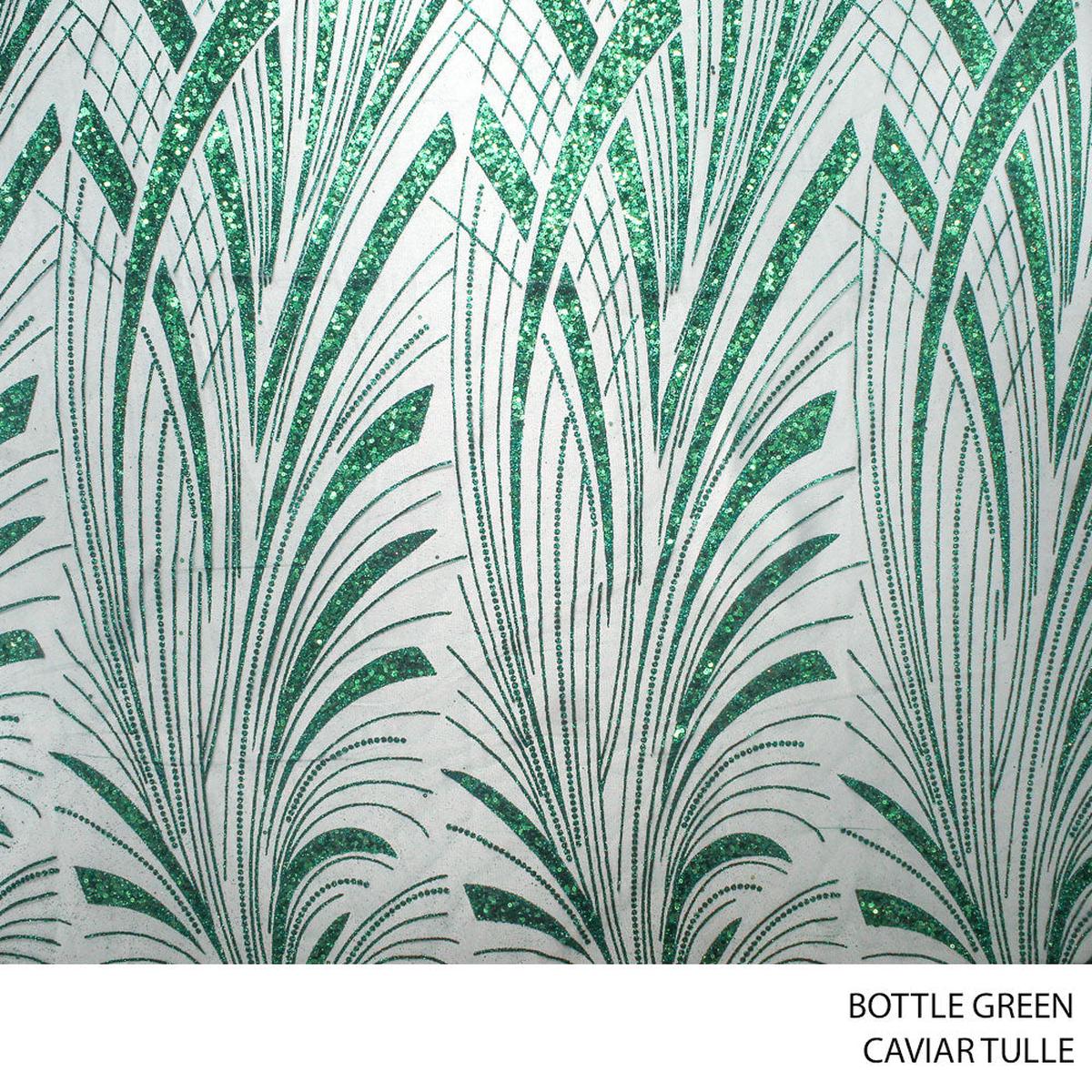 TULLE CAVIAR FABRIC 150CM BOT/GREEN