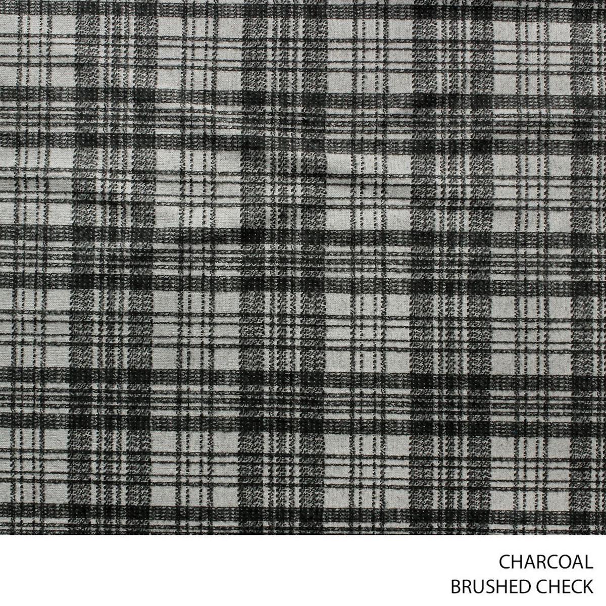 Y/D BRUSHED CHECK FABRIC CHARCOAL ROLL ROLL 001