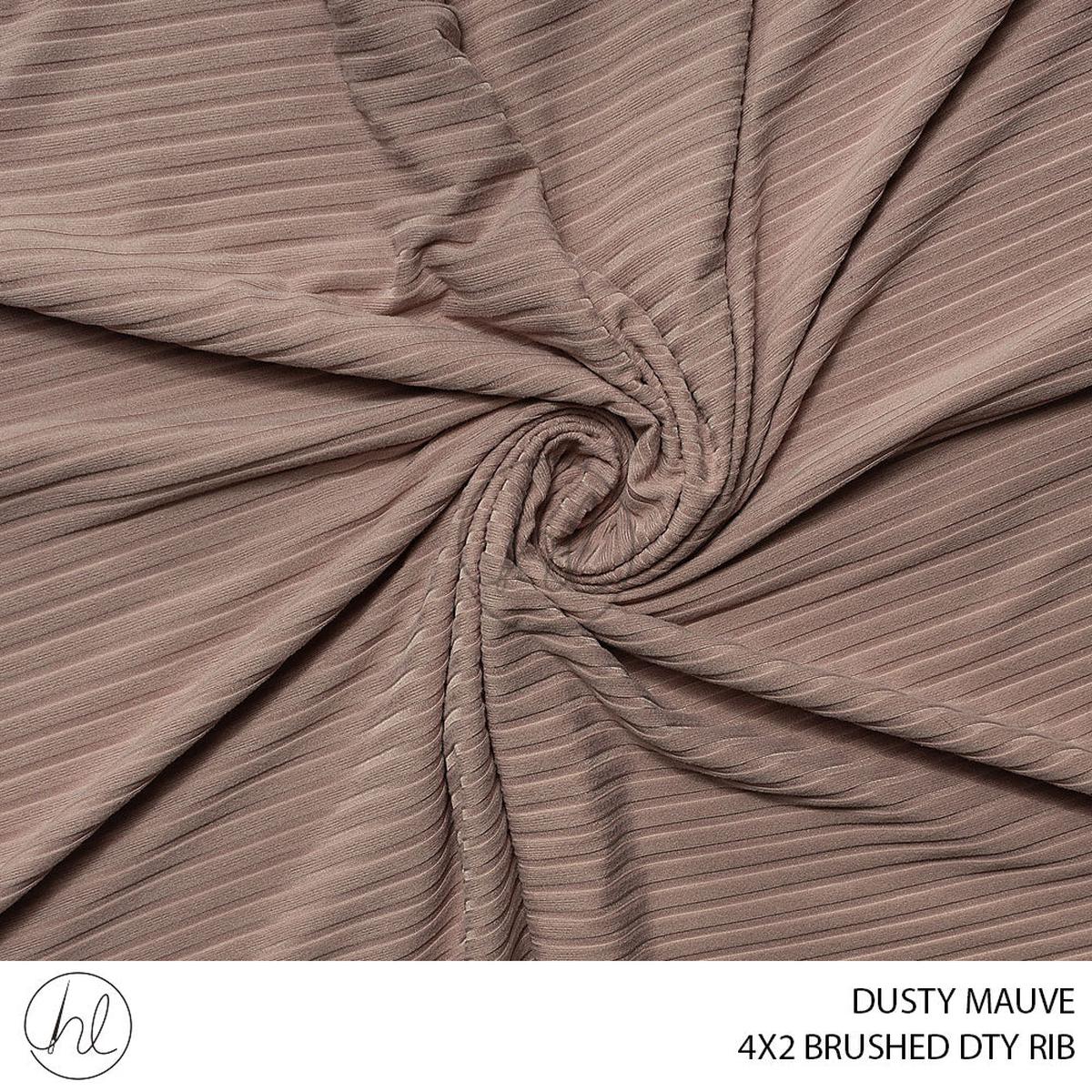 4X2 BRUSHED DTY RIB 51 DUSTY MAUVE 150CM PER M