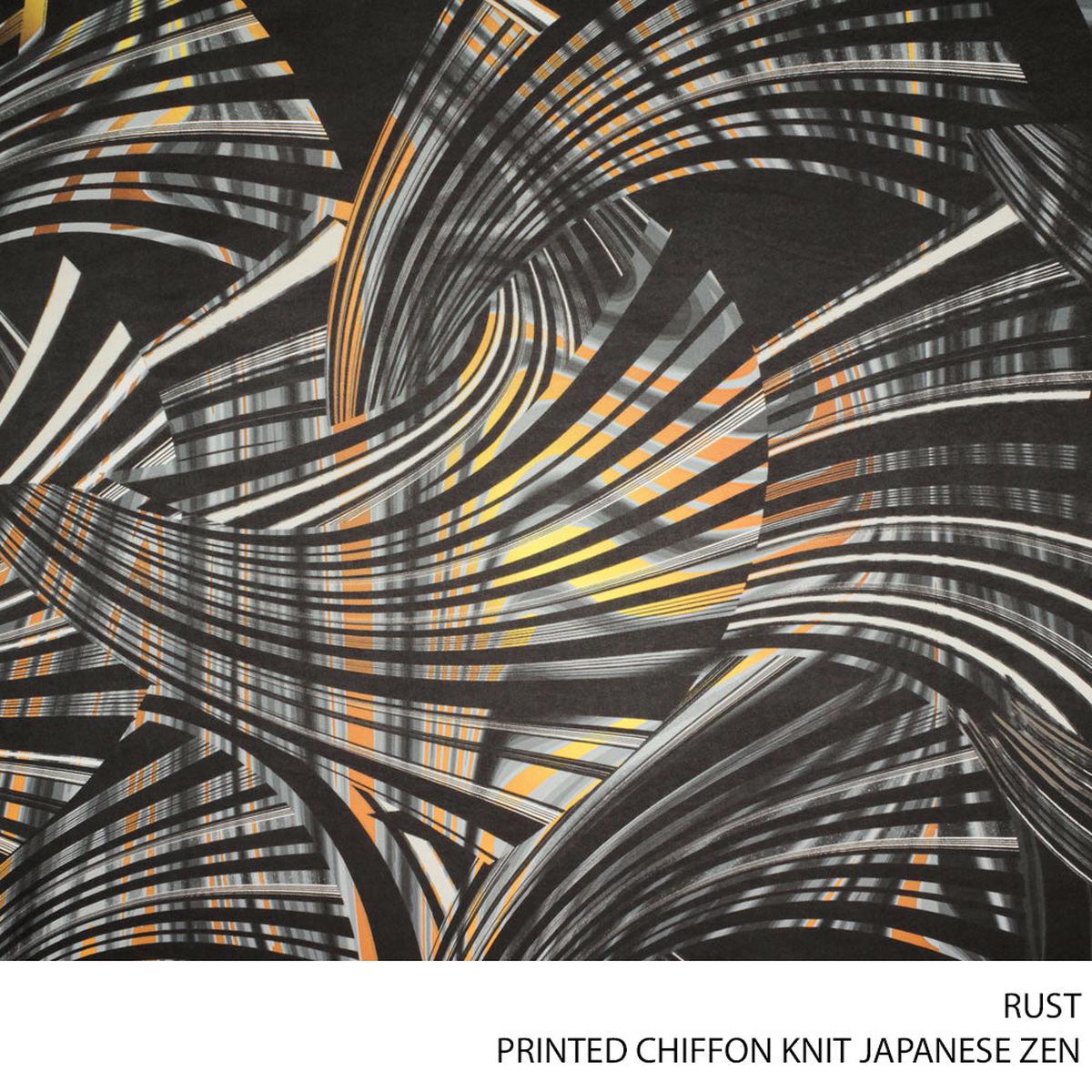 CHIFFON KNIT PRT JAPANESE ZEN FABRIC RUST ROLL ROLL 001