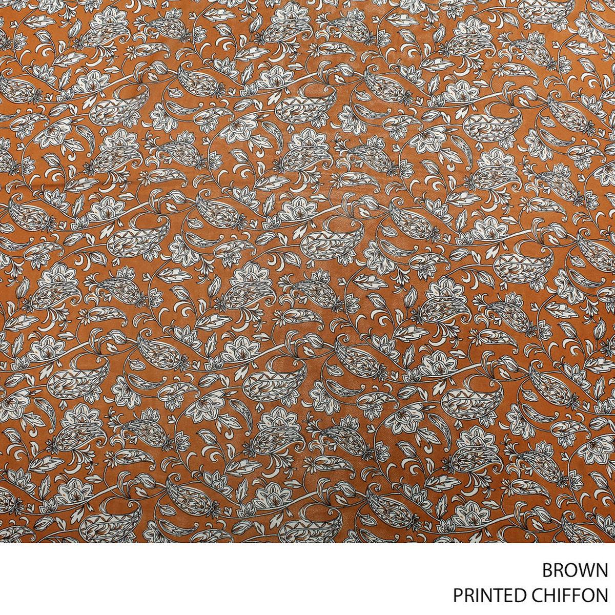 CHIFFON PRINTED FABRIC BROWN