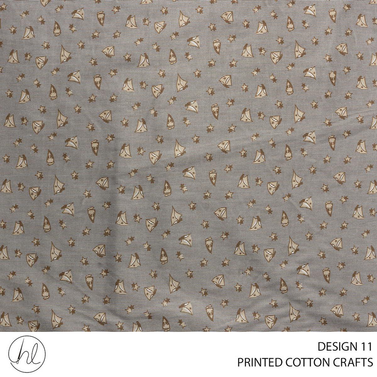 COTTON CRAFTS STARS PRINTED FABRIC BROWN ROLL ROLL 001
