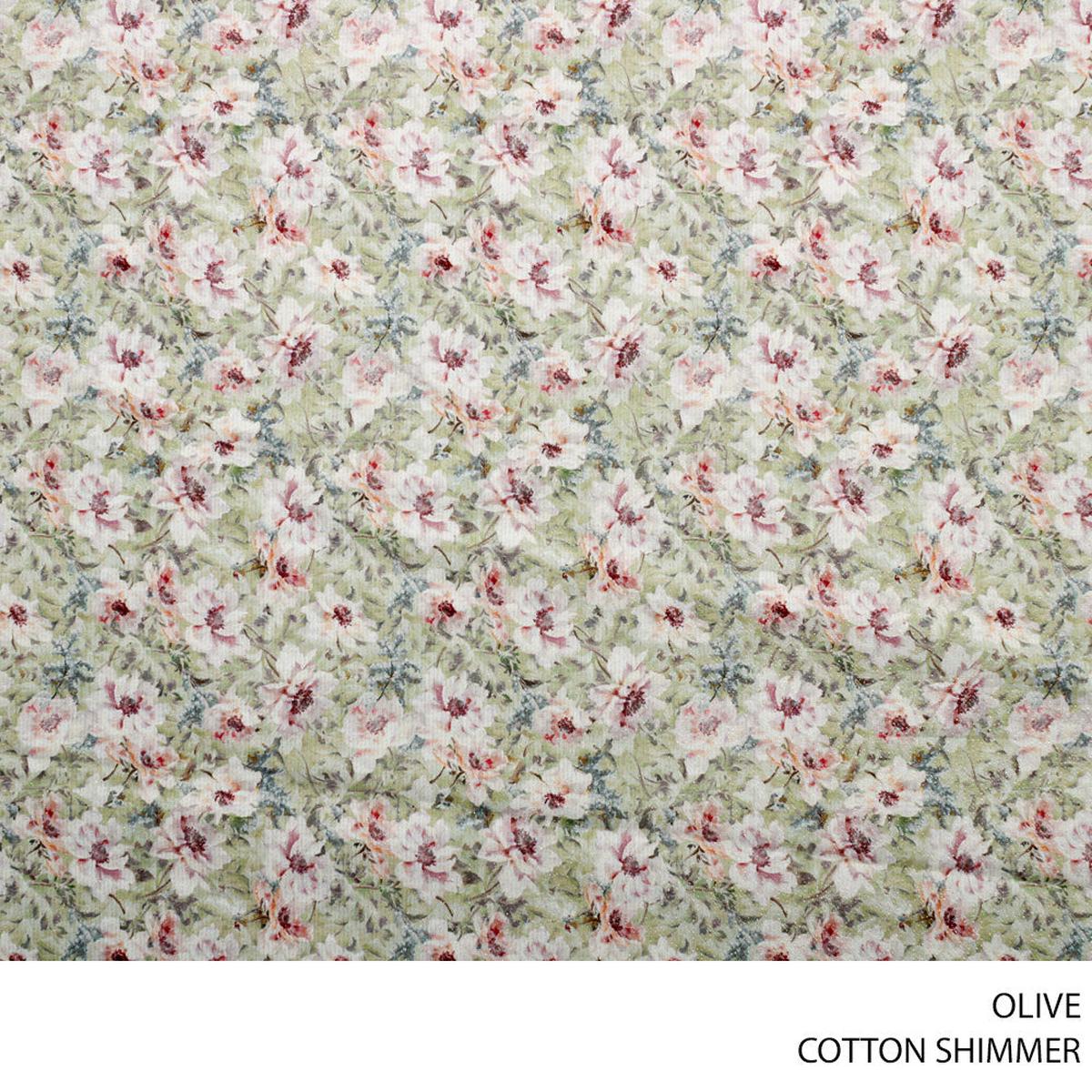COTTON SHIMMER FABRIC 150CM OLIVE ROLL ROLL 001
