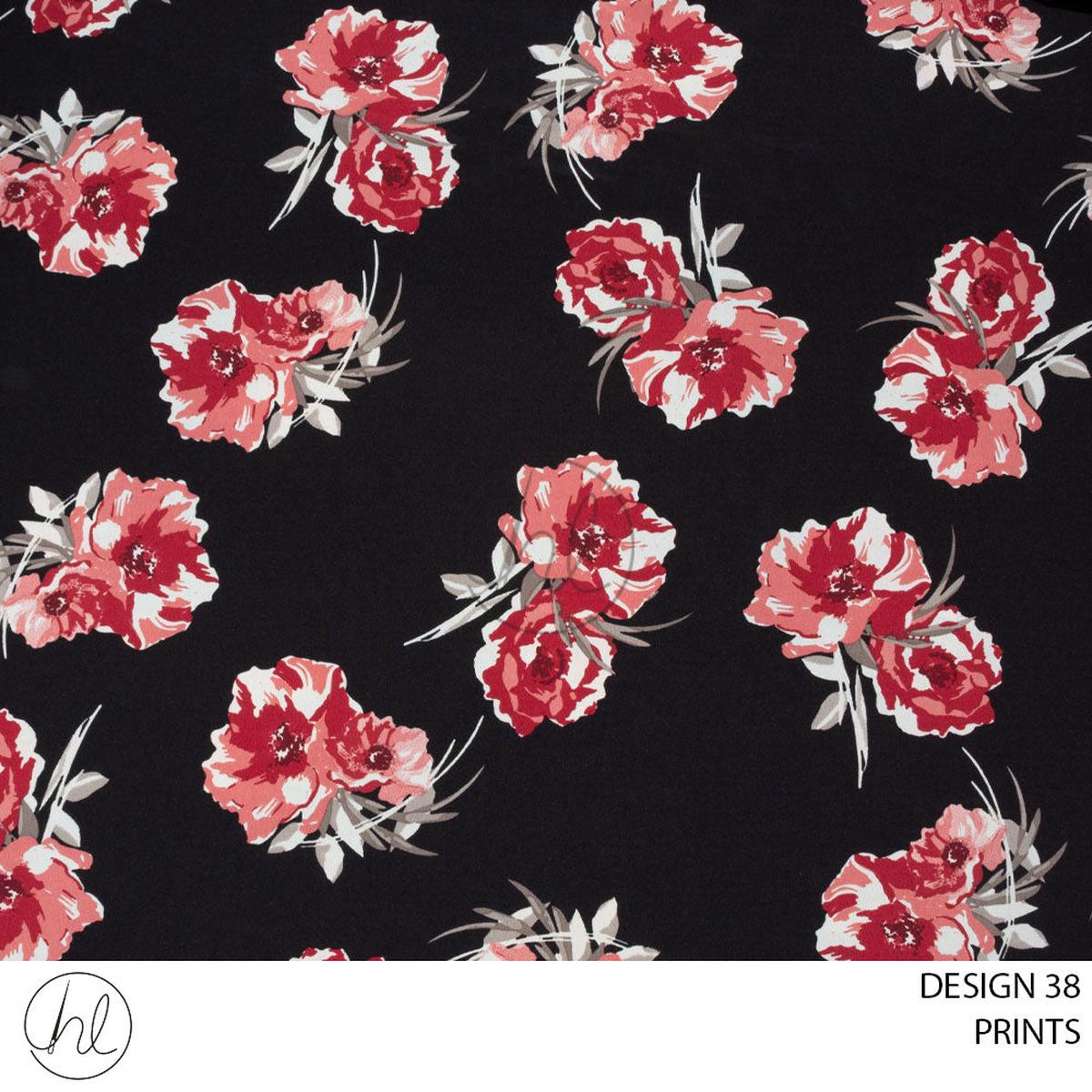 PRINTS (51) (PER M) (BLACK)(DESIGN 38) (150CM WIDE)