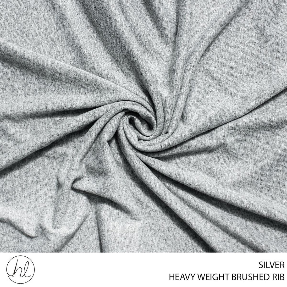 RIB BRUSHED HEAVY WEIGHT FABRIC 150CM SILVER ROLL ROLL 001