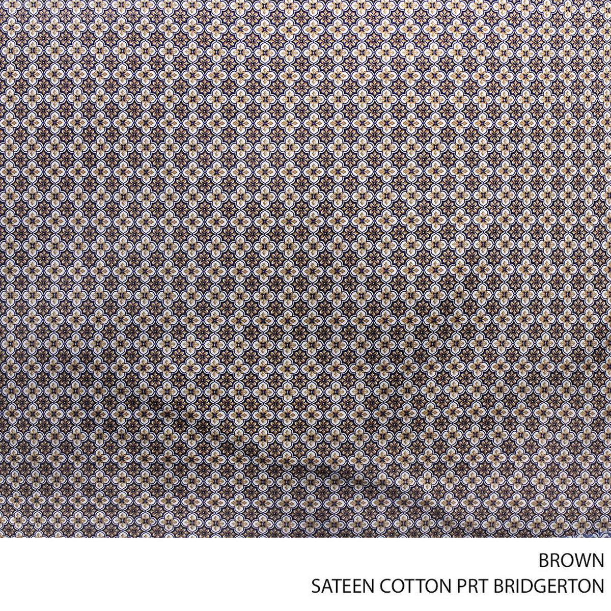 SATEEN COTTON PRT IZNIK FABRIC BROWN