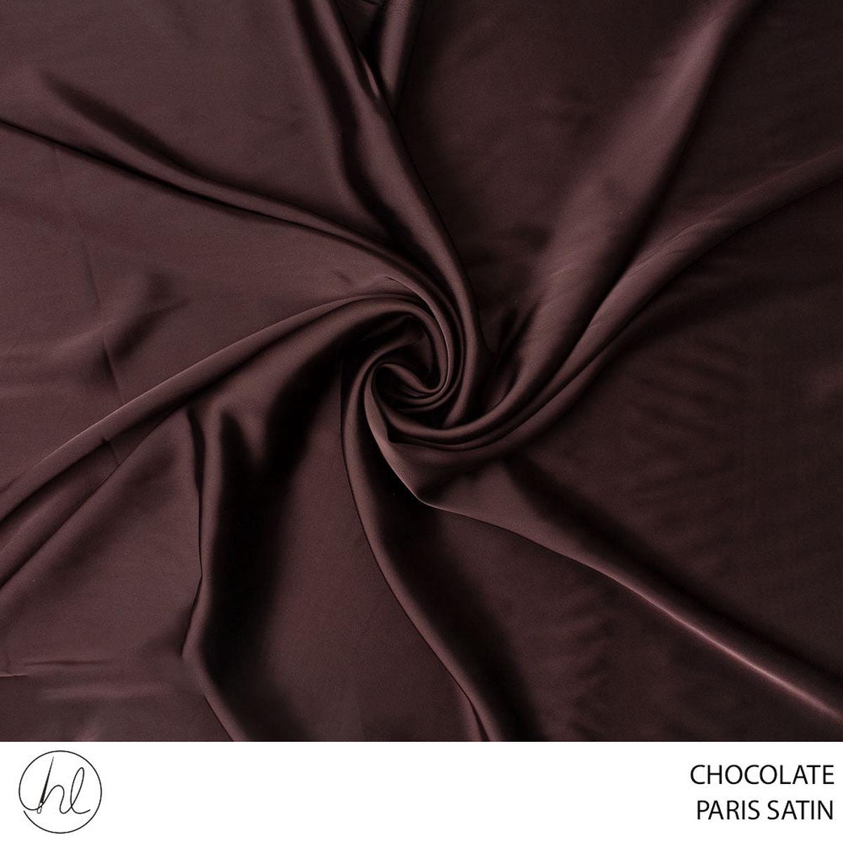 SATIN PARIS PLAIN FABRIC 150CM CHOCOLATE ROLL ROLL 001