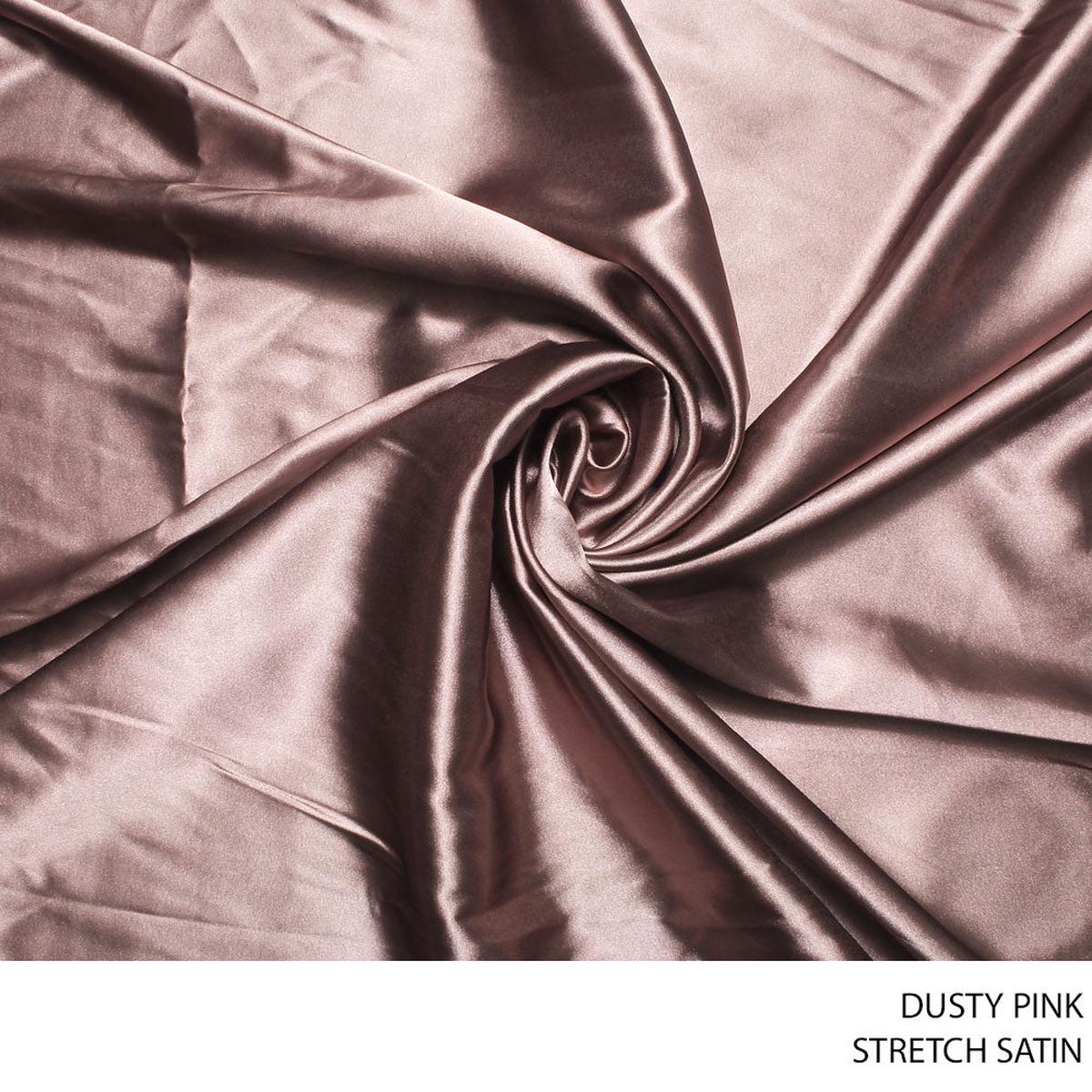 STRETCH SATIN FABRIC 150CM 55 DUSTY PINK