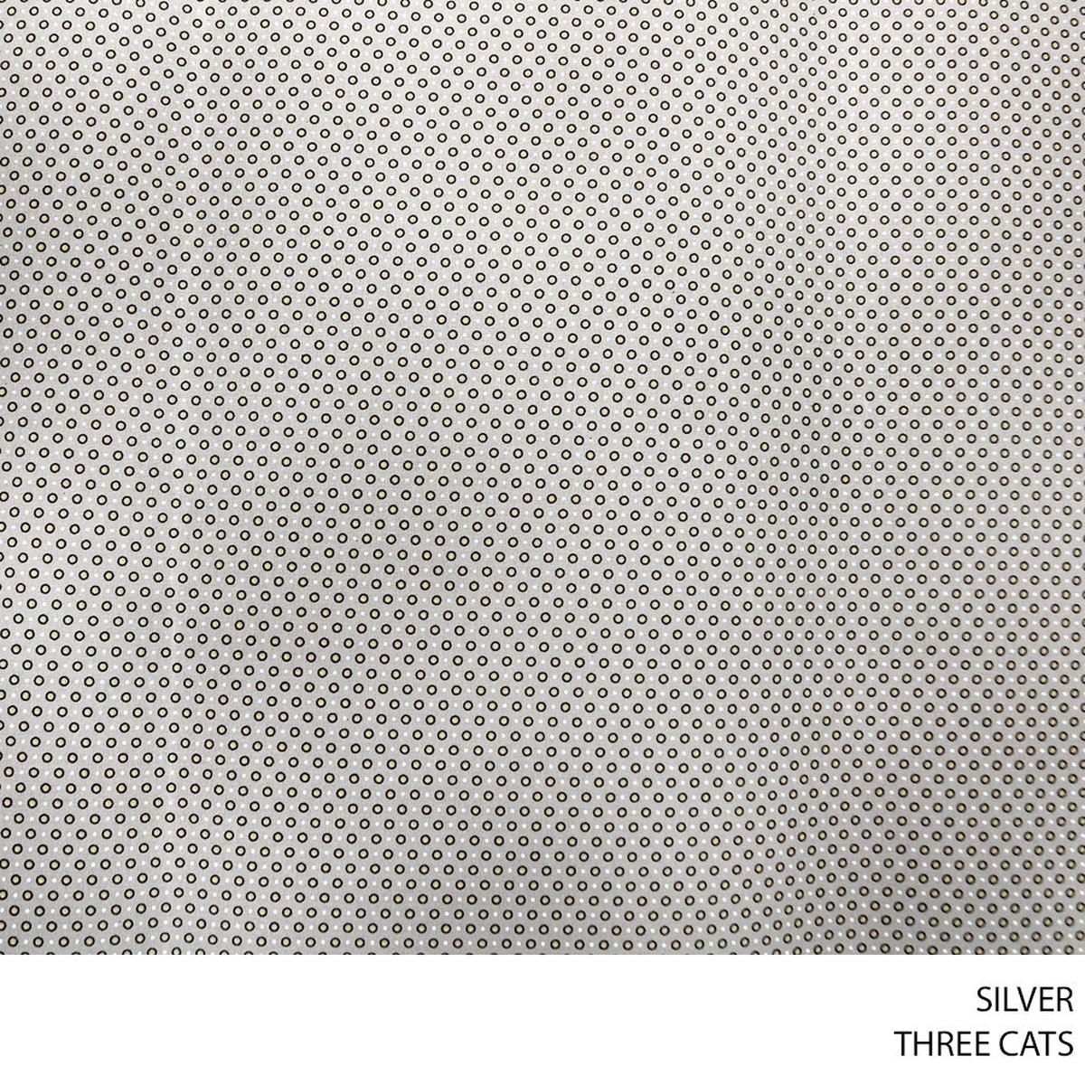 THREE CATS FANCY FABRIC 90CM SILVER ROLL ROLL 012
