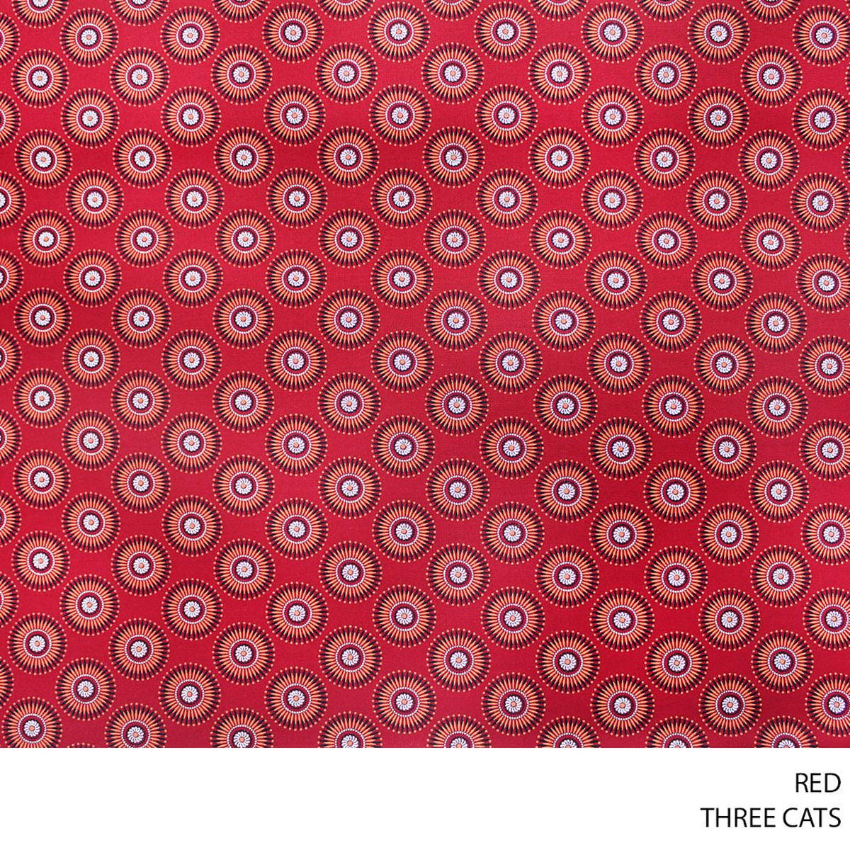 THREE CATS FANCY FABRIC RED ROLL ROLL 017