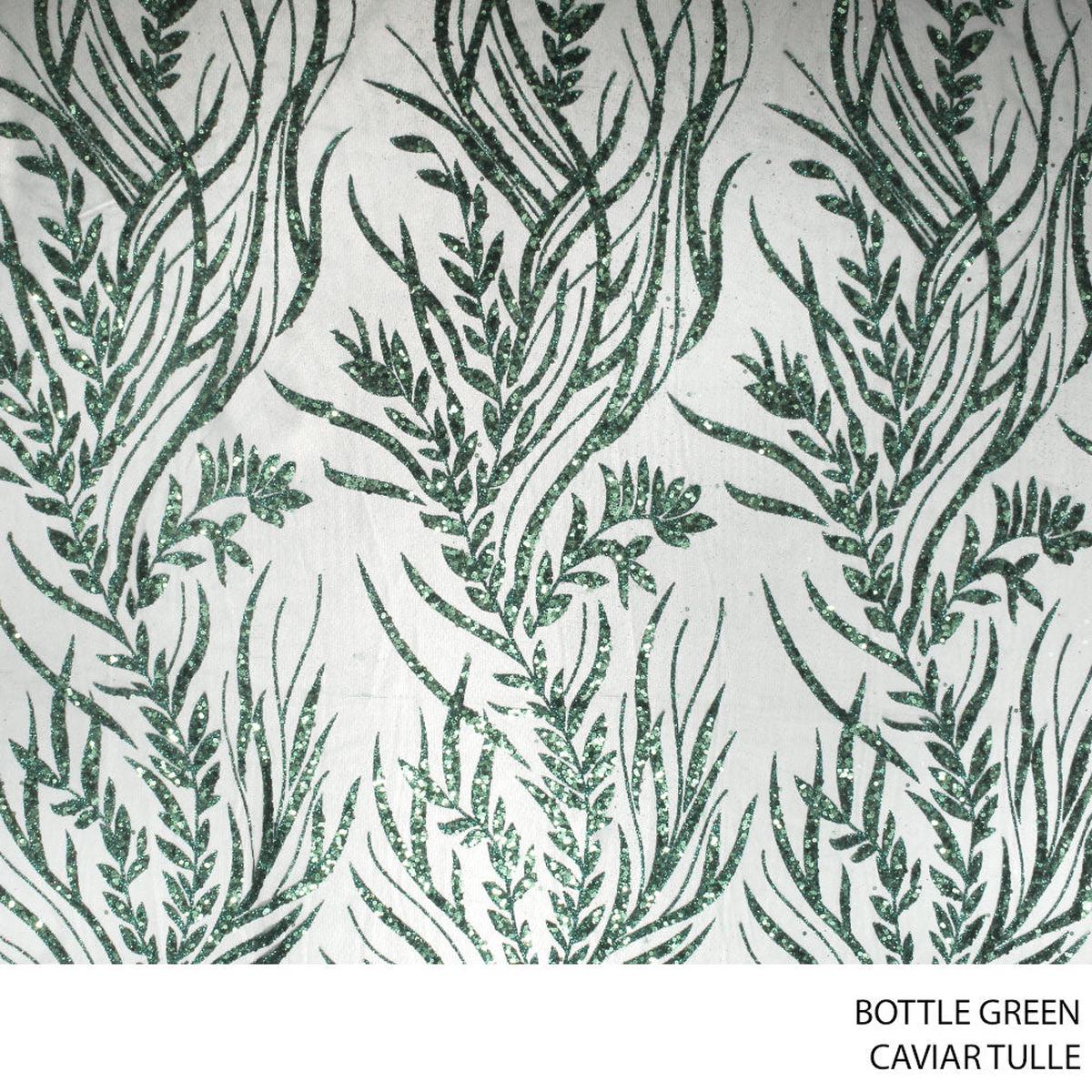 TULLE CAVIAR FABRIC 150CM BOT/GREEN ROLL 003 1