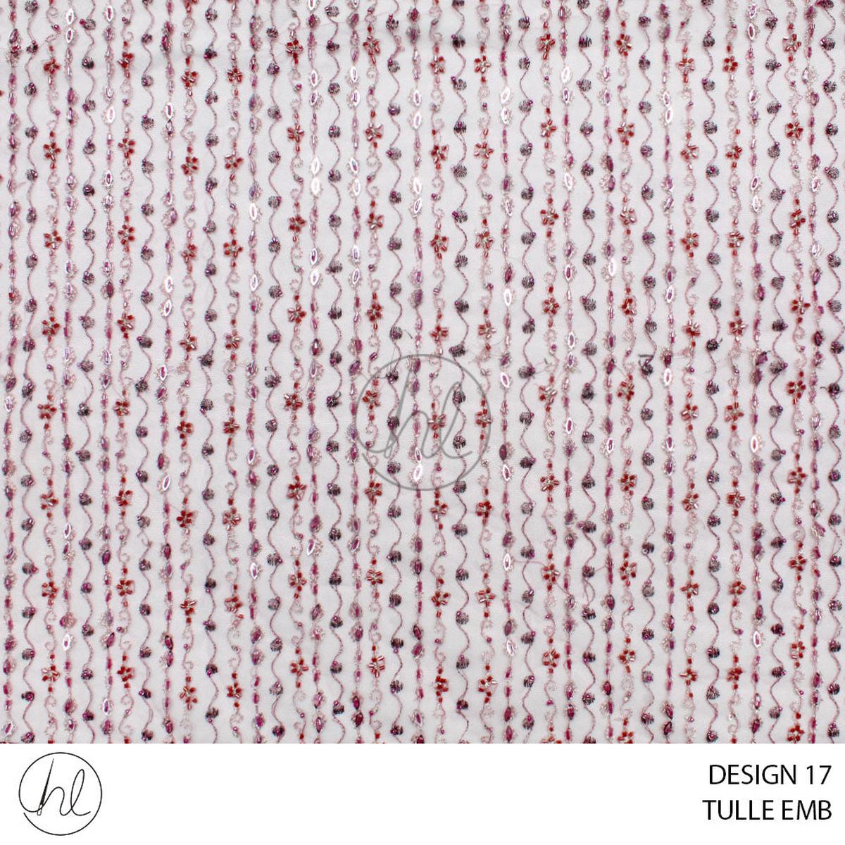 TULLE EMB (477) (PER M) (DESIGN 17) (PINK) (COLLECTION 05)