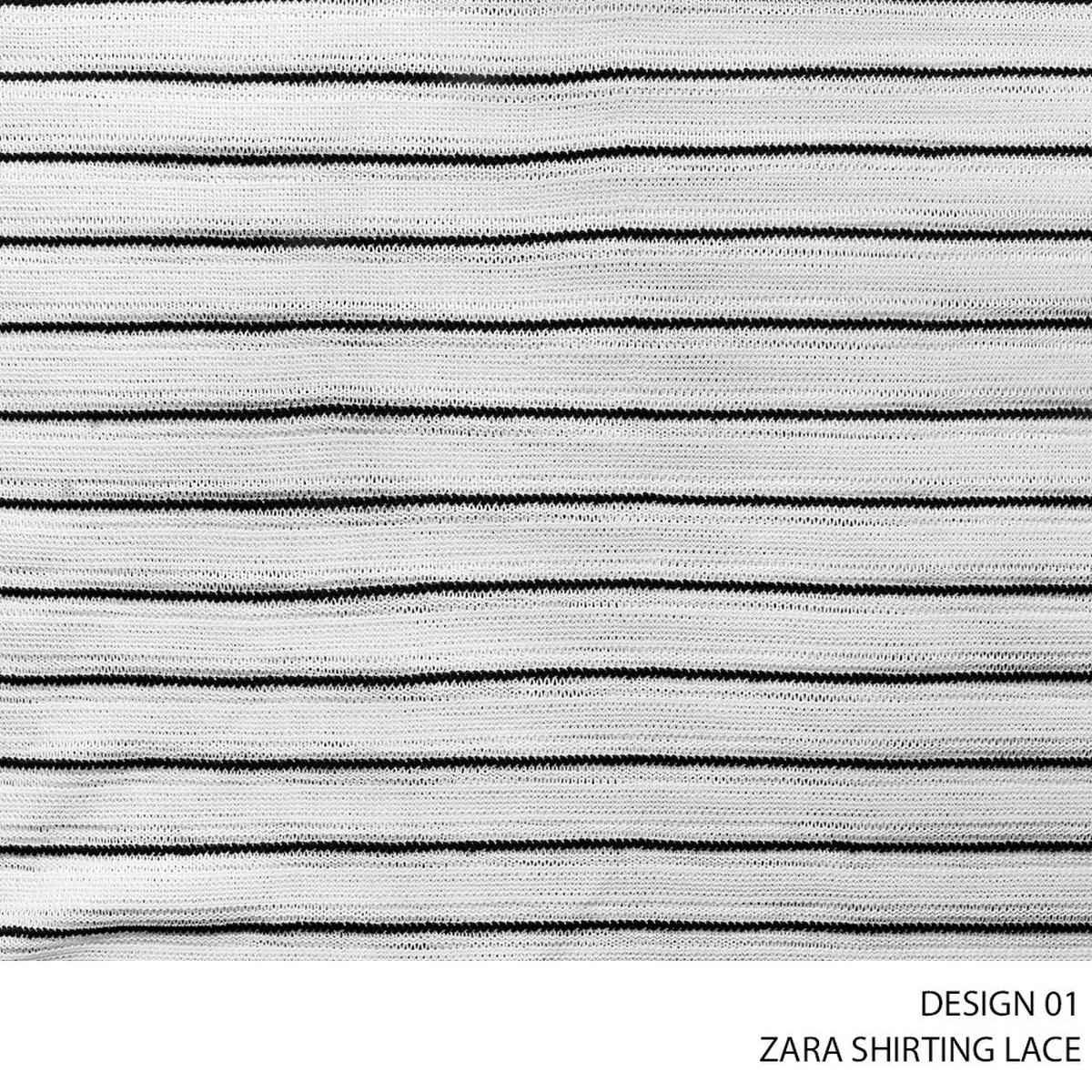 ZARA SHIRTING LACE FABRIC 140CM BLK/WHT ROLL ROLL 003