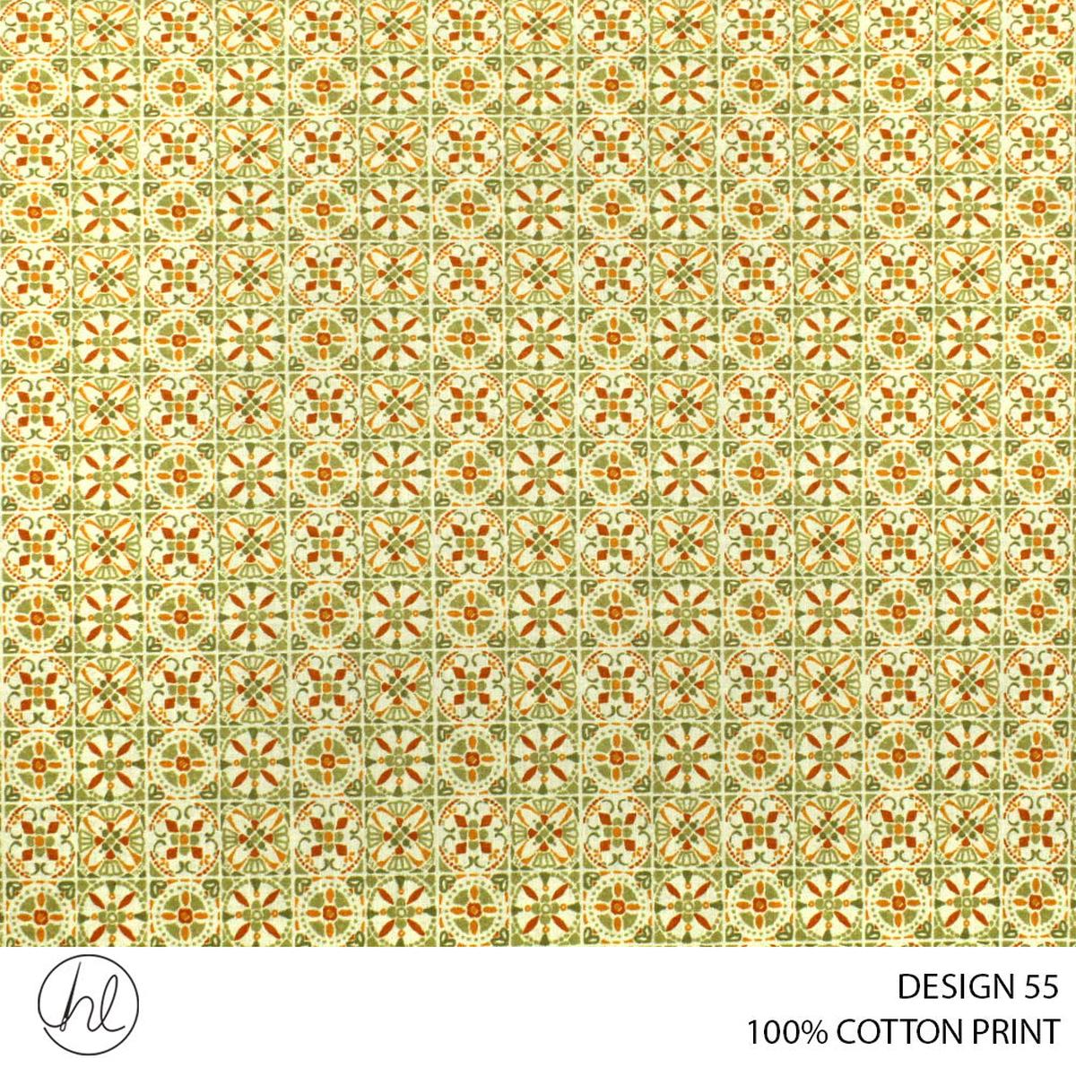 100% COTTON PRINT DESIGN 55 150CM WIDE PER M