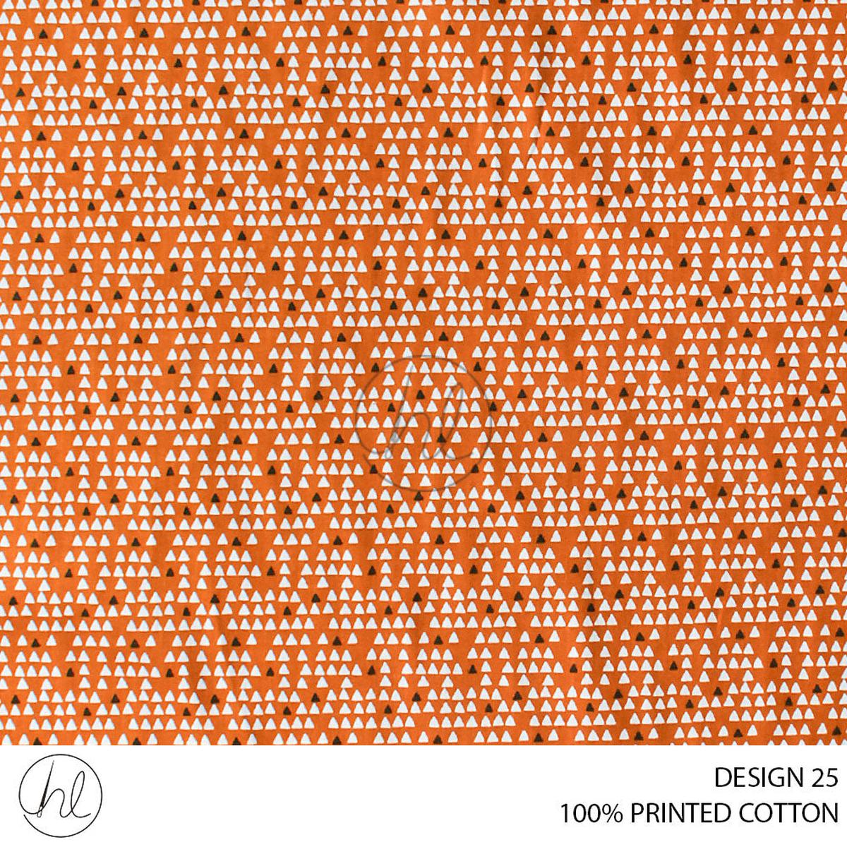 100% PRINTED COTTON 3408 ORANGE 110CM PER M