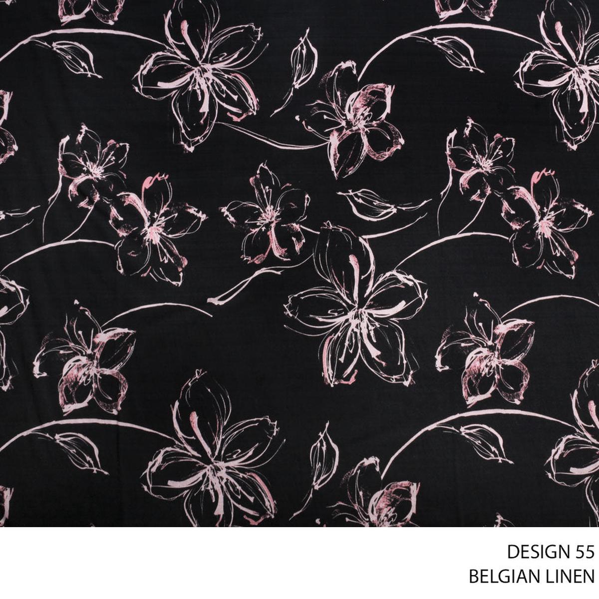 BELGIAN LINEN FABRIC D#1 140CM BLACK ROLL ROLL 001