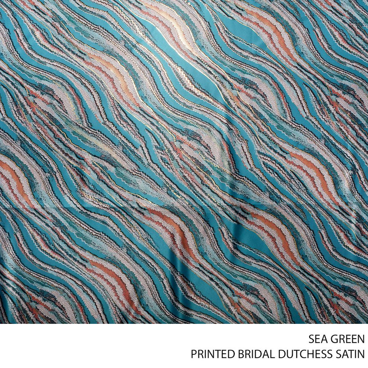 BRIDAL DUTCHESS SATIN PRT FABRIC SEA GREEN