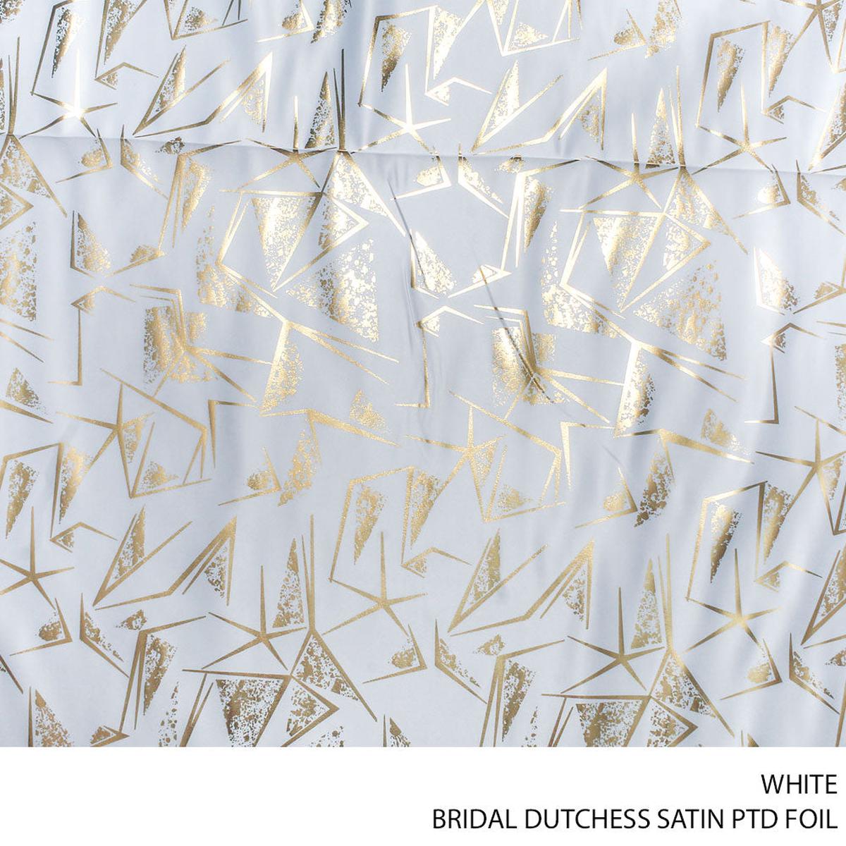 BRIDAL DUTCHESS SATIN PTD FABRIC FOIL WHITE