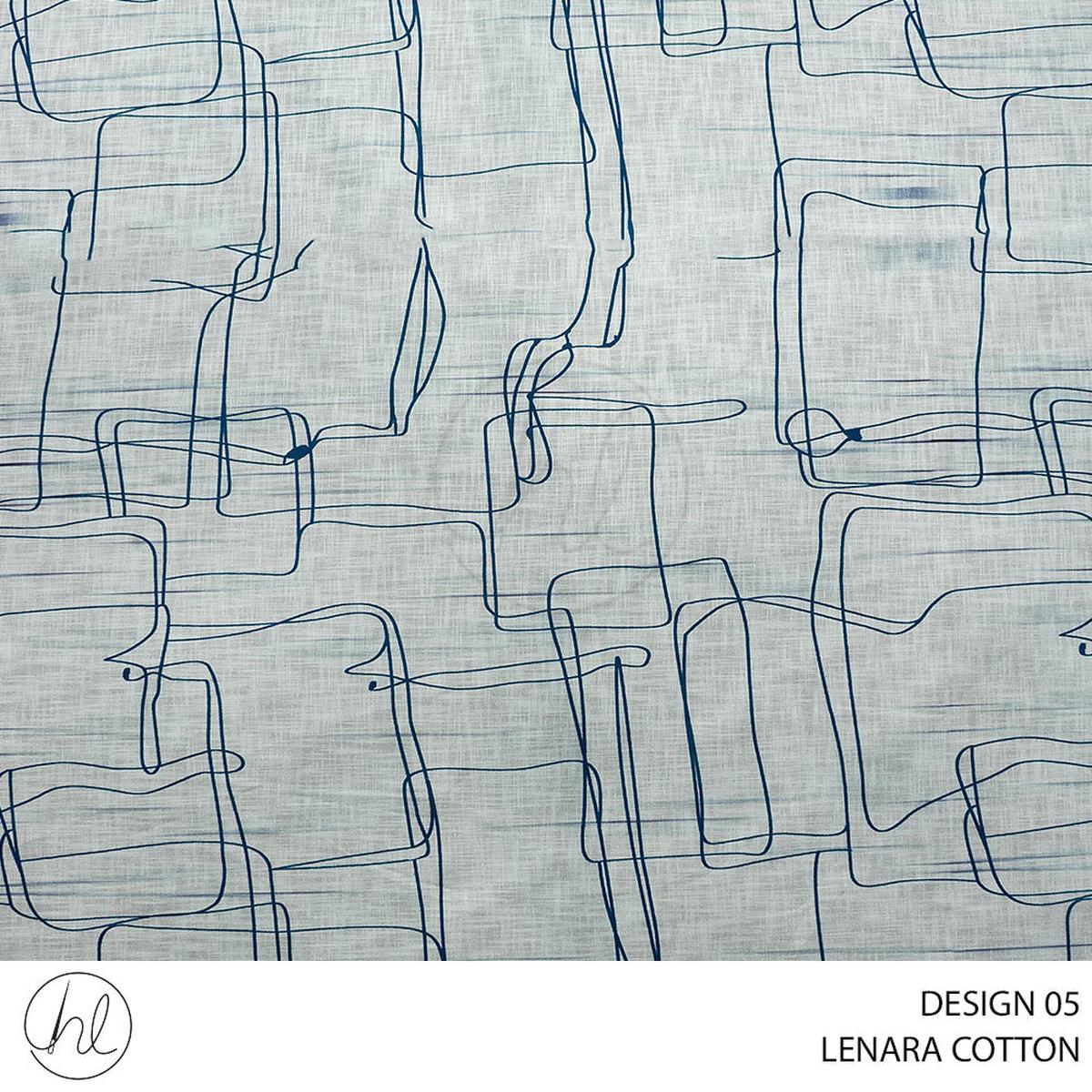 COTTON LENARA PRINTED FABRIC 150CM PETROL ROLL ROLL 001