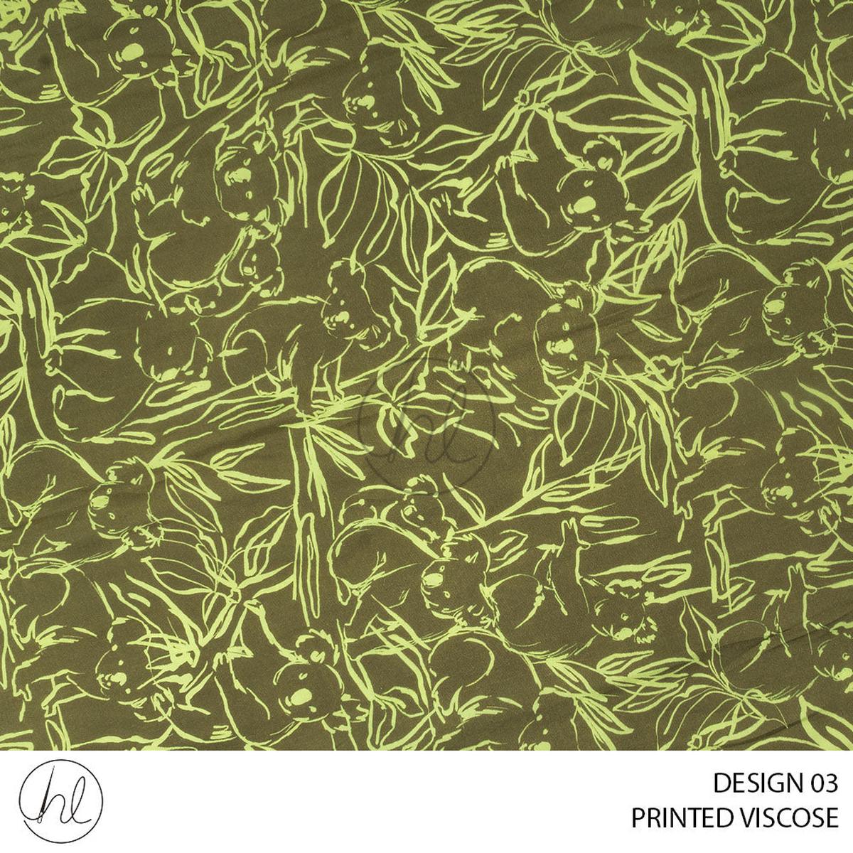 Printed Viscose Calix 51 Green Design 03 150cm Per M