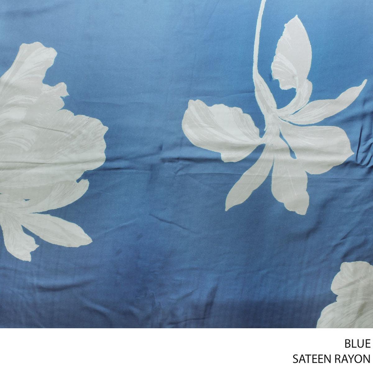 SATEEN RAYON FABRIC BLUE ROLL ROLL 001