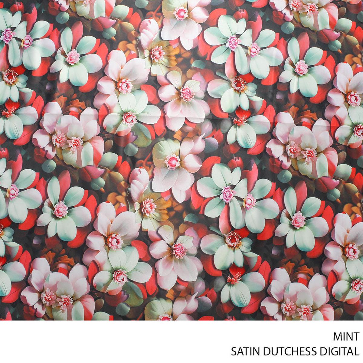 SATIN DUTCHESS DIGITAL FABRIC MINT