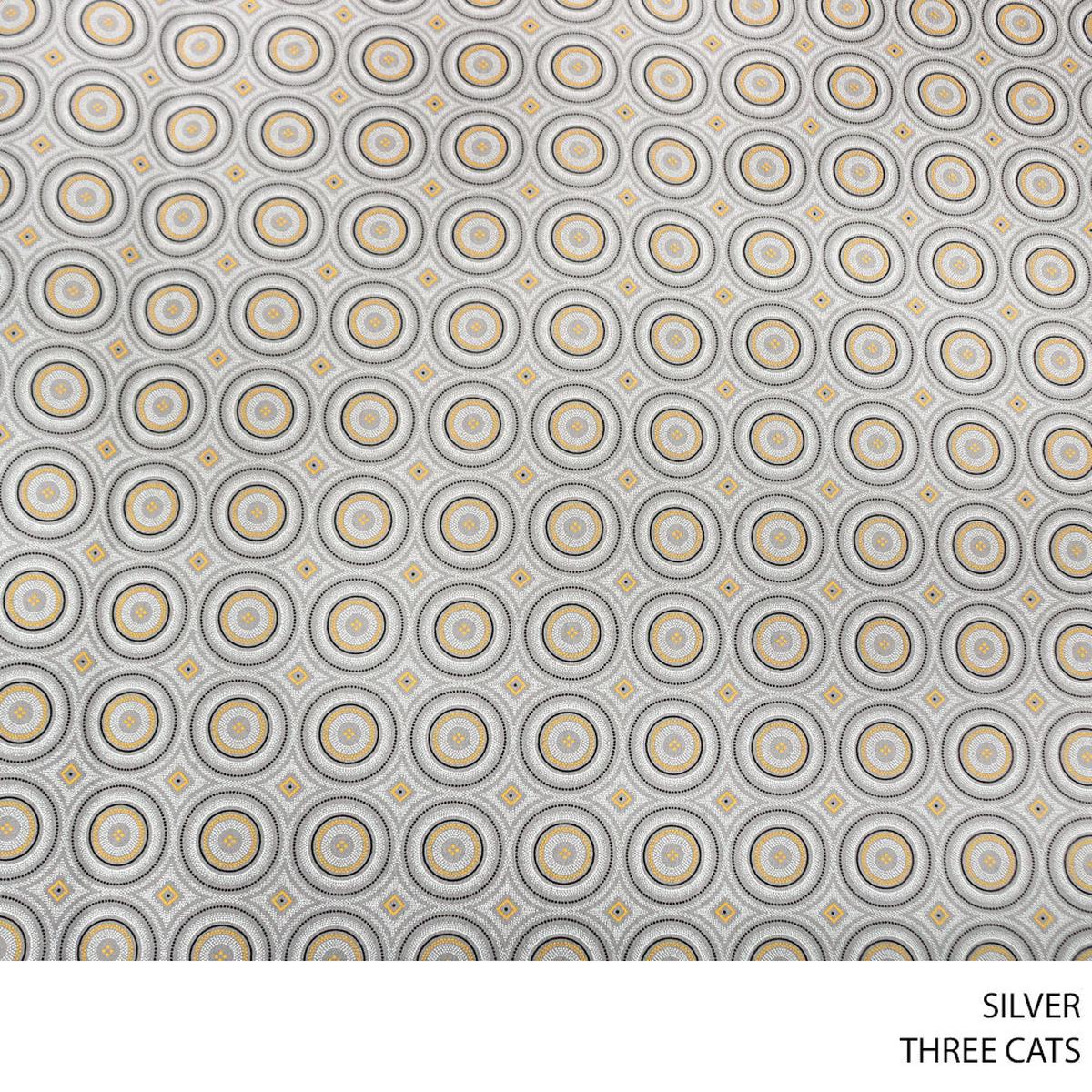 THREE CATS FANCY FABRIC 90CM SILVER ROLL ROLL 011