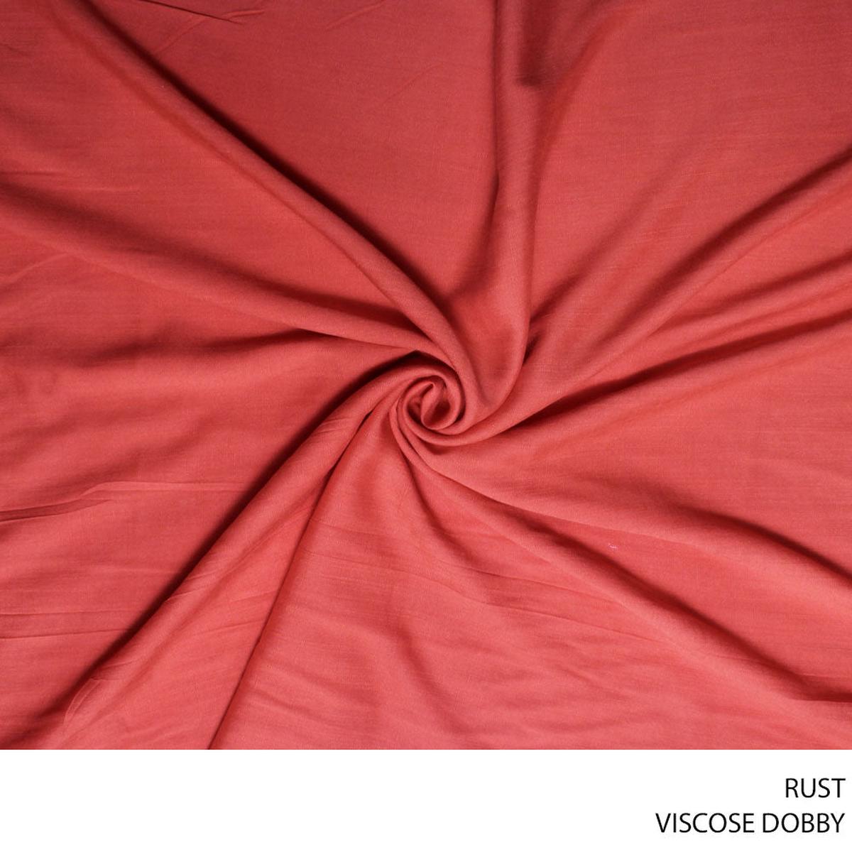 VISCOSE DOBBY FABRIC BURNT ORANGE ROLL ROLL 001
