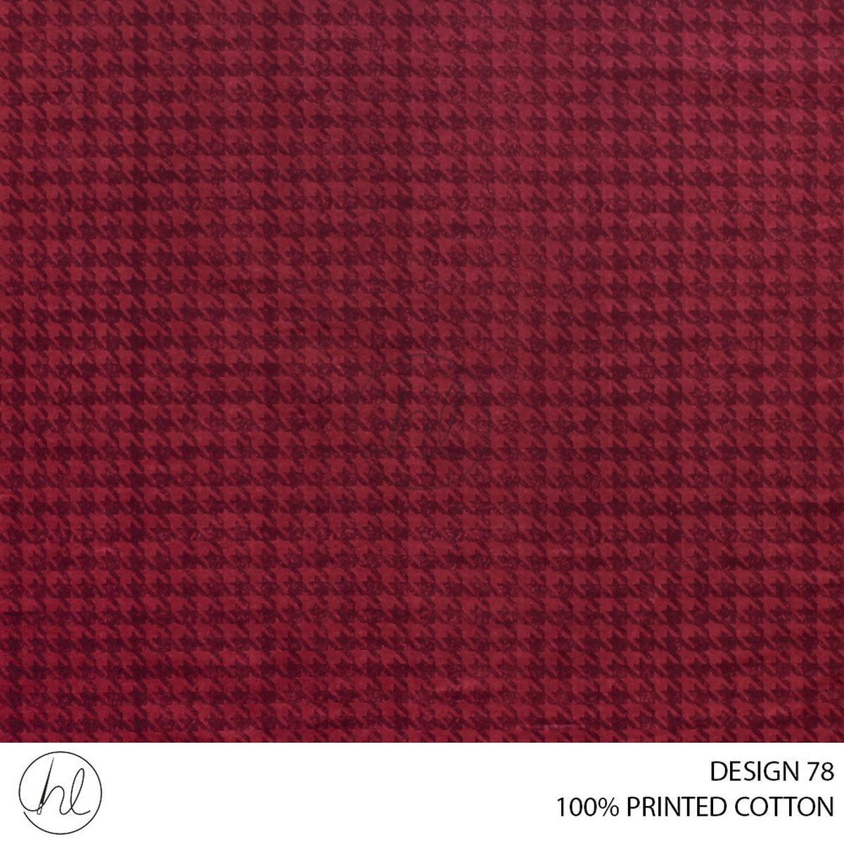 100% PRINTED COTTON 3408 RED 110CM PER M