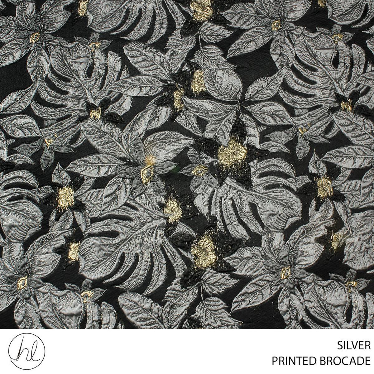 BROCADE PRINTED 150CM SILVER ROLL ROLL 001