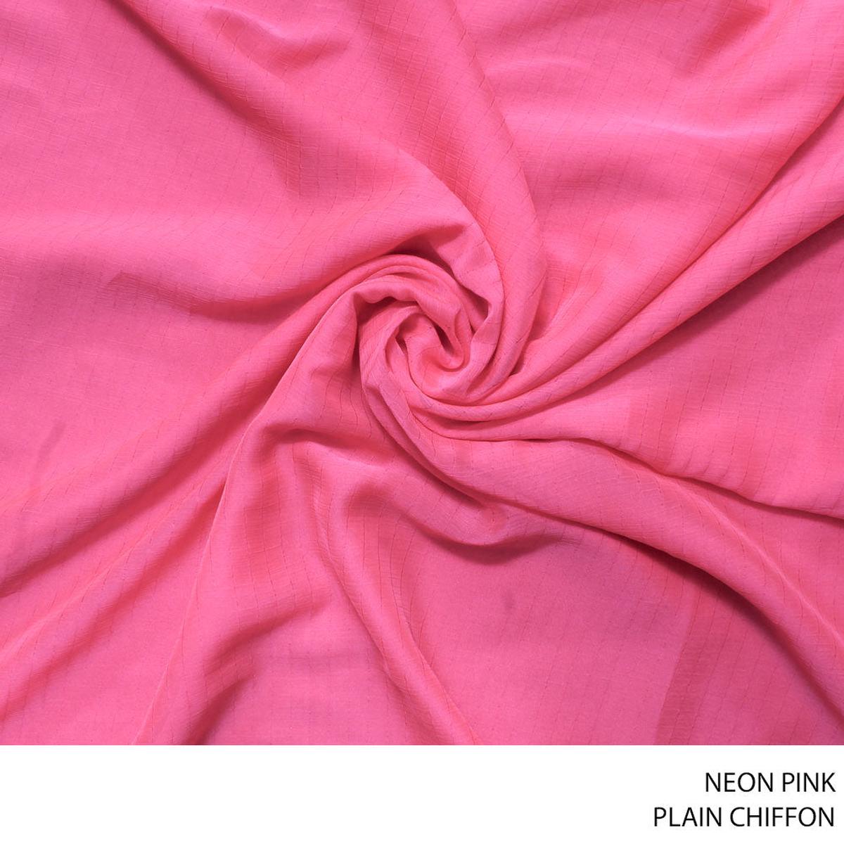 CHIFFON PLAIN FABRIC NEON/PINK ROLL ROLL 001