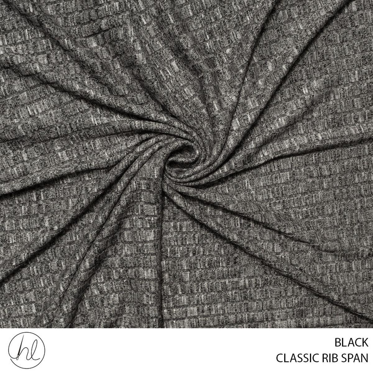 CLASSIC RIB SPAN 51 BLACK 150CM PER M