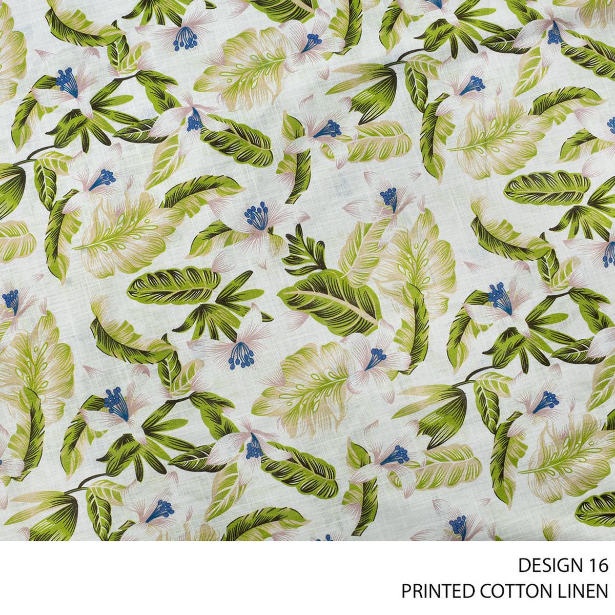 COTTON LINEN PRINTED D#5 FABRIC 140CM LIME ROLL ROLL 001