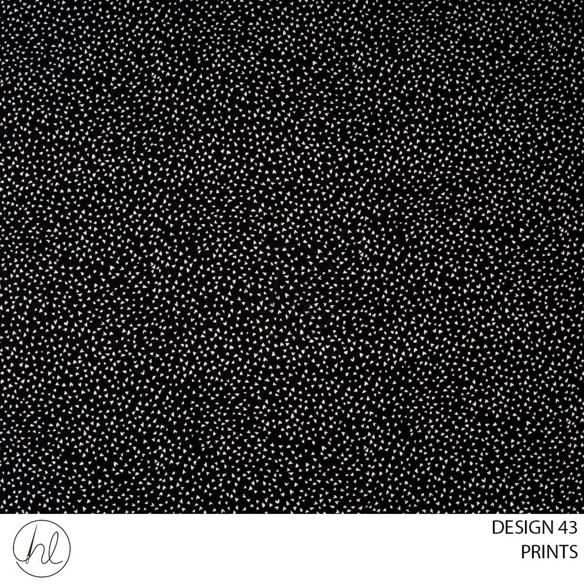PRINTS 51 PER M BLACK DESIGN 43 150CM WIDE