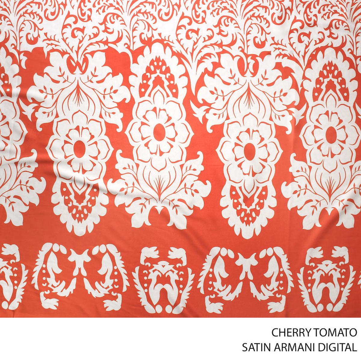 SATIN ARMANI DIGITAL ARIANAI FABRIC 150CM CHERRY TOMATO ROLL ROLL 001