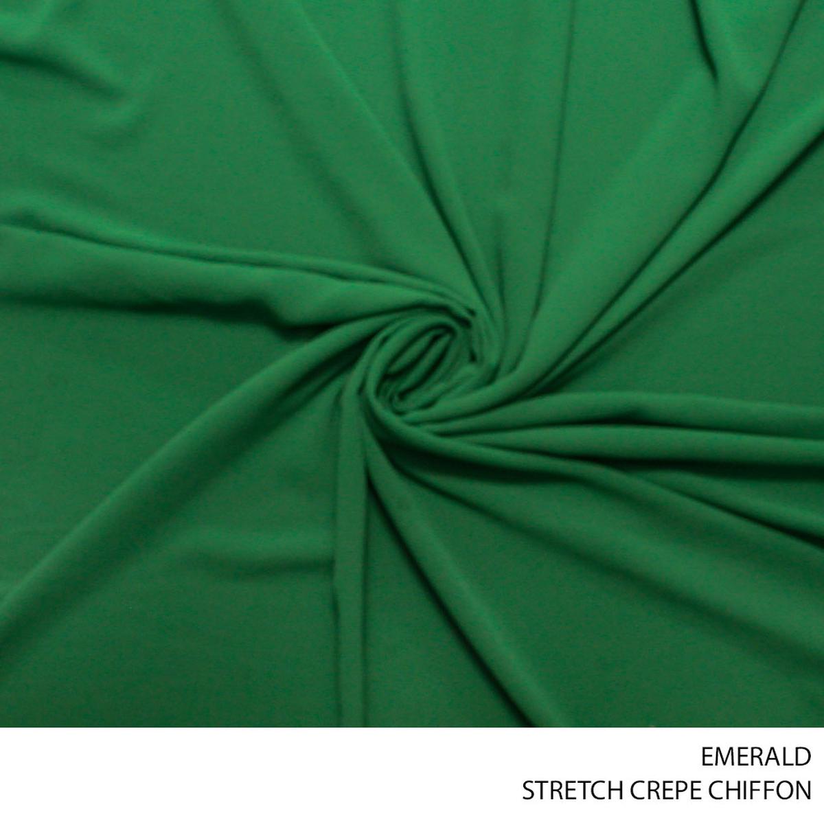 STRETCH CREPE CHIFFON EMERALD ROLL ROLL 001