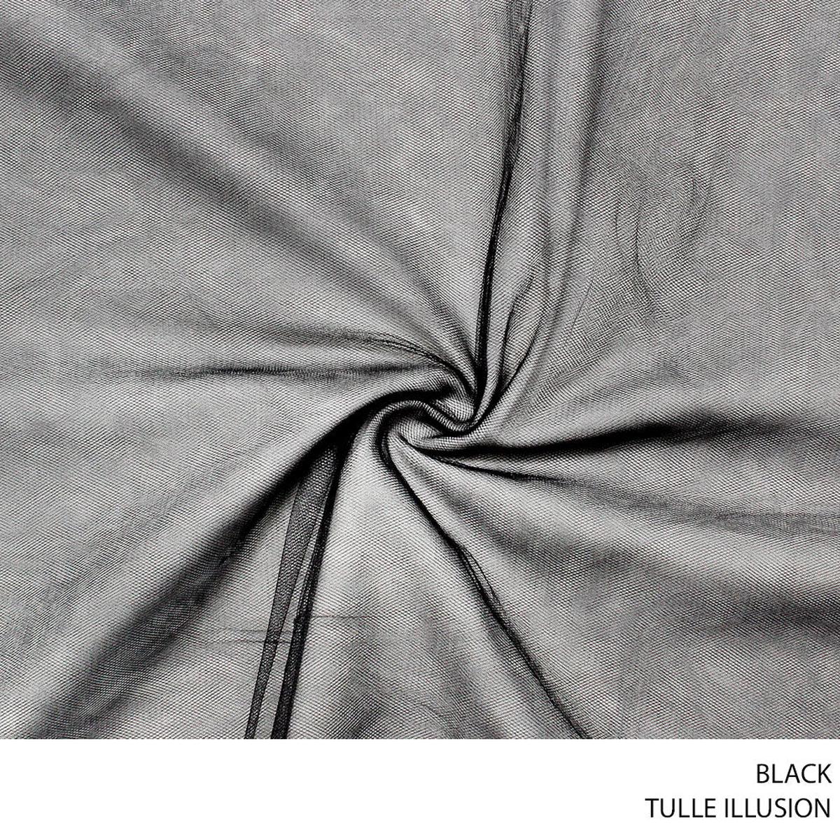 TULLE ILLUSION FABRIC 275CM BLACK ROLL ROLL 001