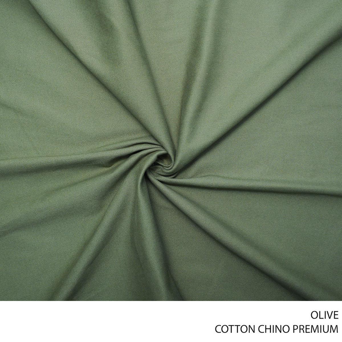 COTTON CHINO PREMIUM FABRIC 150CM OLIVE ROLL ROLL 001
