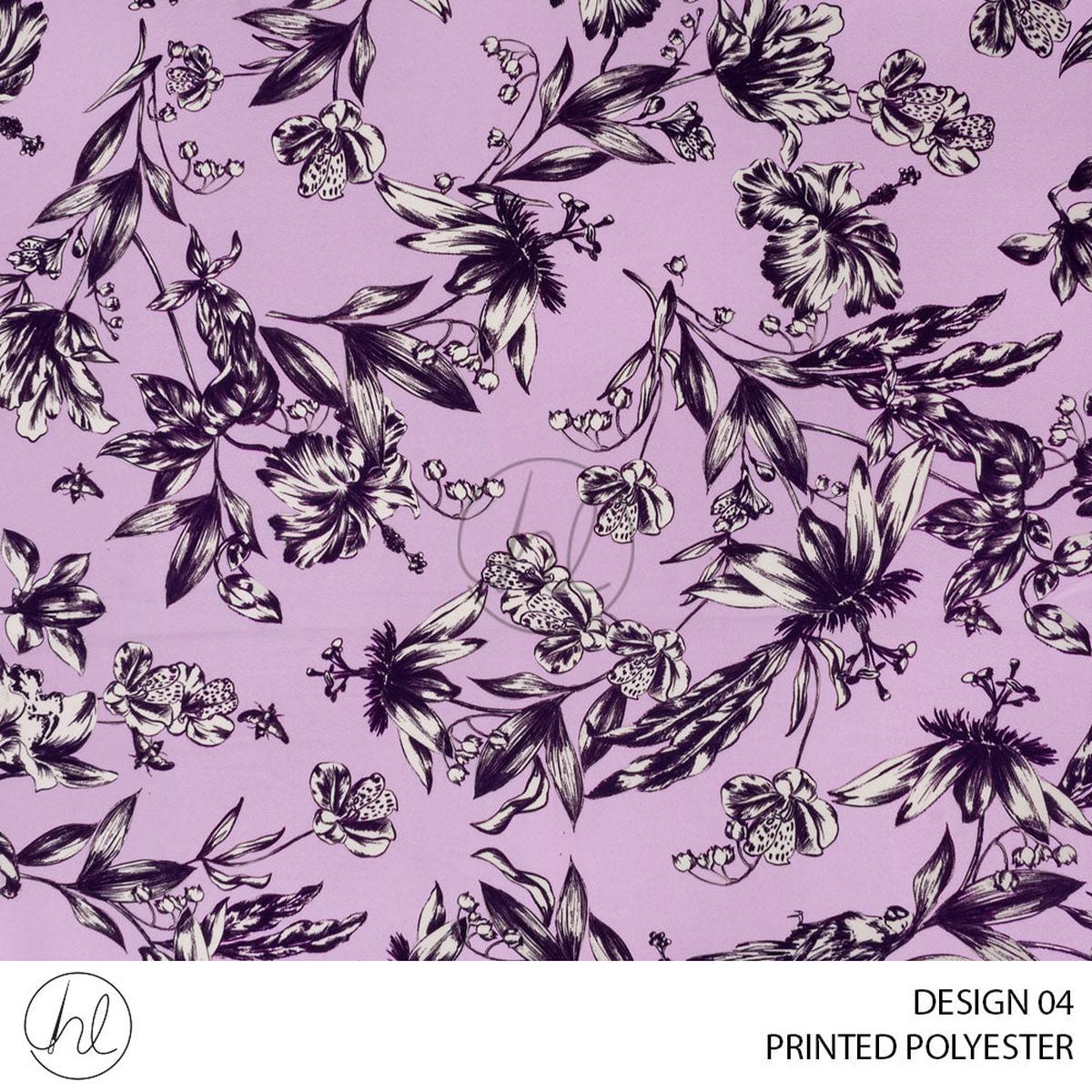 Printed Polyester Miori 51 Lilac Design 04 150cm Per M