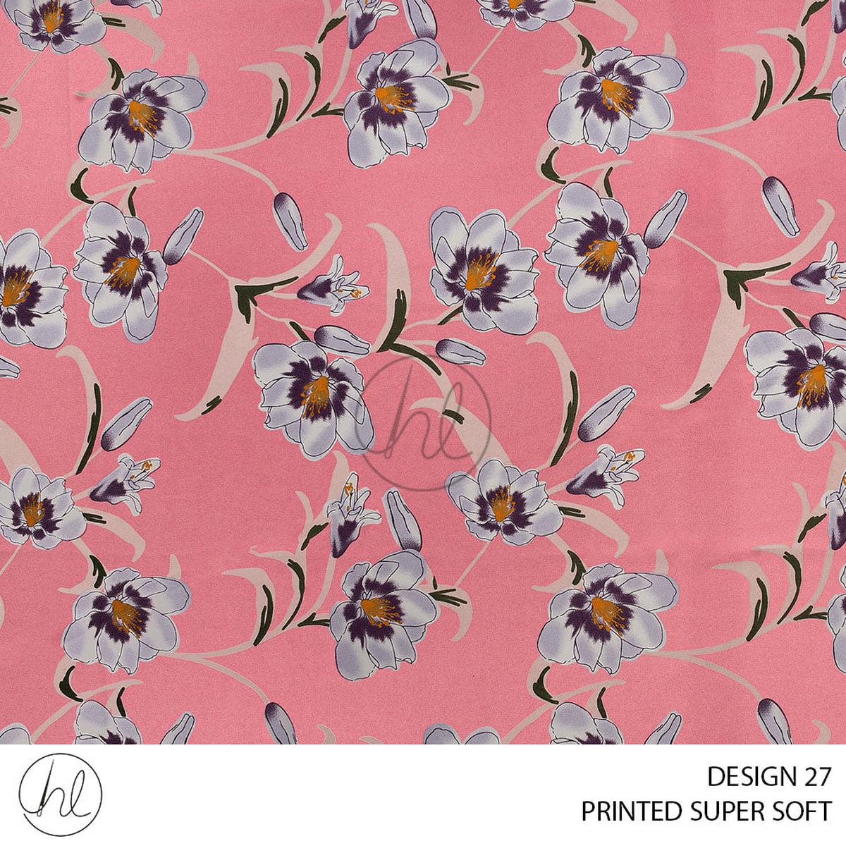 Printed Super Soft 51 Guava Design 27 150cm Per M